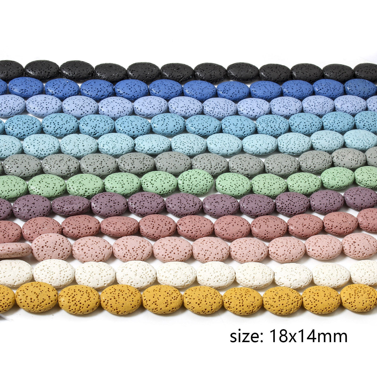 Picture of (Grade A) Lava Rock ( Natural Dyed ) Beads For DIY Jewelry Making Oval About 18mm x 14mm