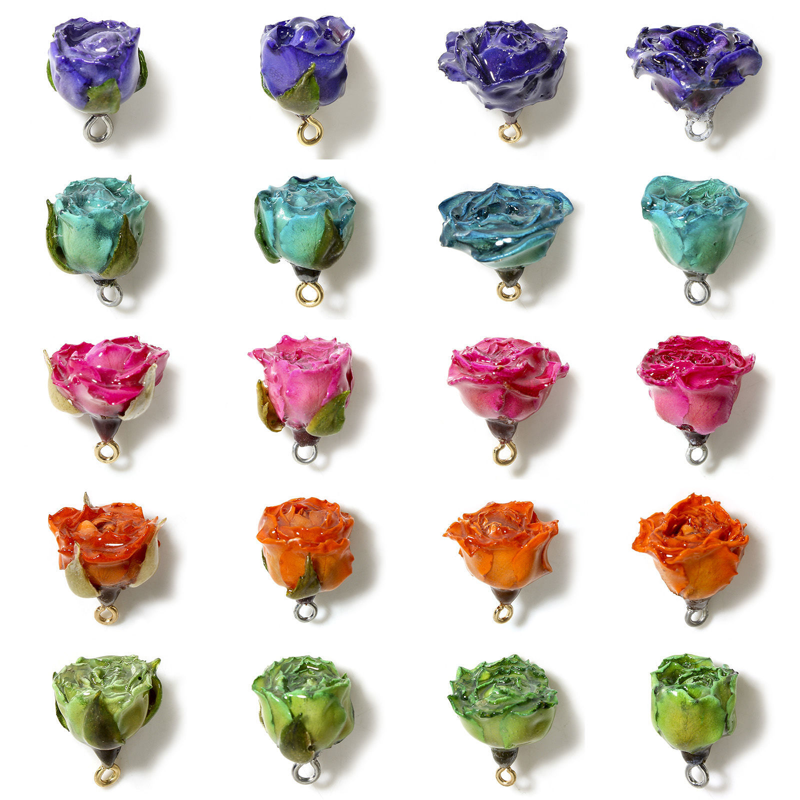 Imagen de 1 Unidad Artesanial Resina Flor Real Colgantes Flor Hoja 3D Multicolor Multicolor 20mm x 16mm