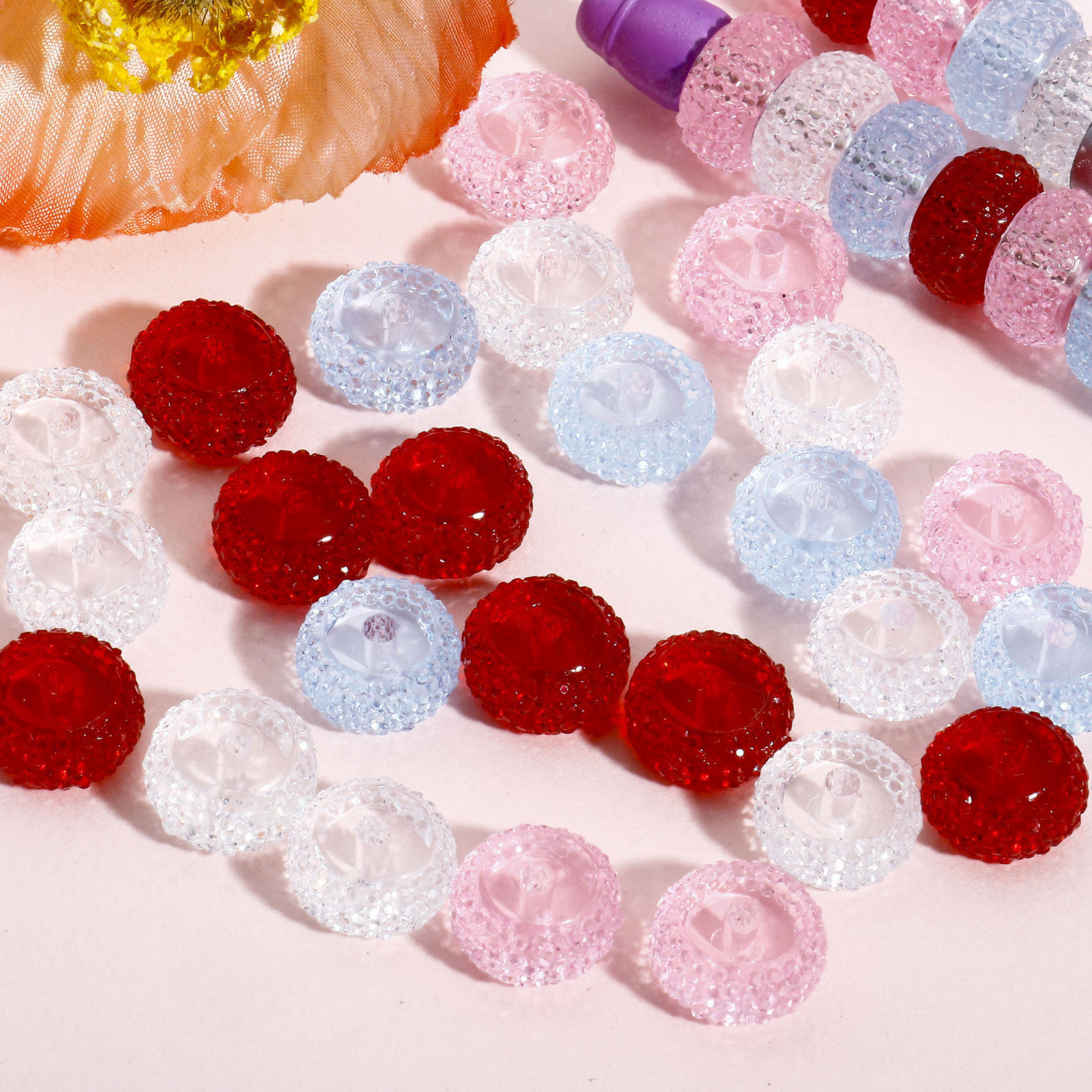 Picture of Resin Spacer Beads For DIY Jewelry Making Round At Random Mixed Color