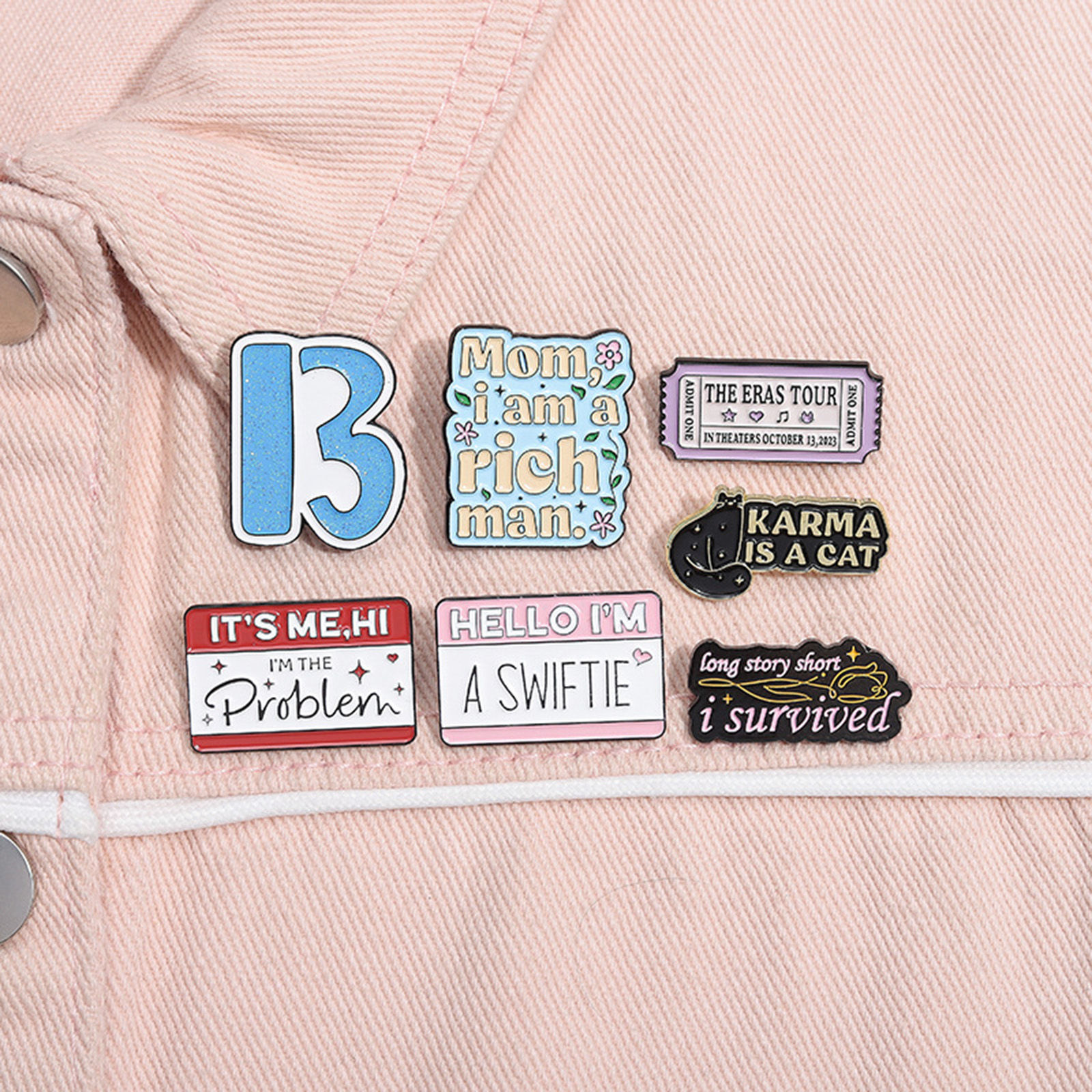 Picture of Simple Pin Brooches Irregular Message " B " Multicolor Enamel