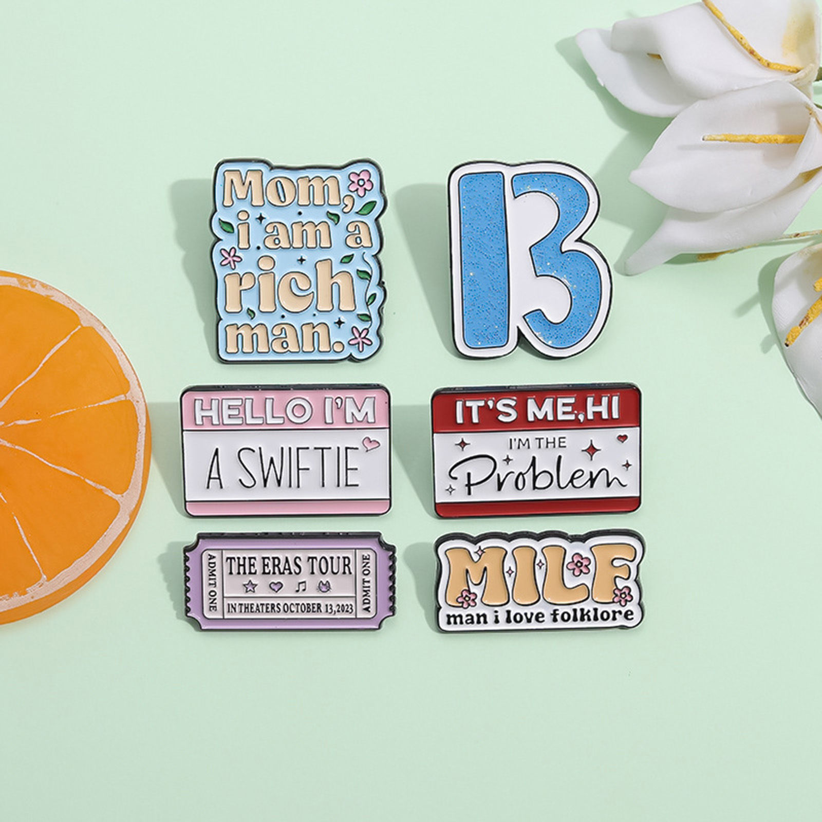 Picture of Simple Pin Brooches Irregular Message " B " Multicolor Enamel