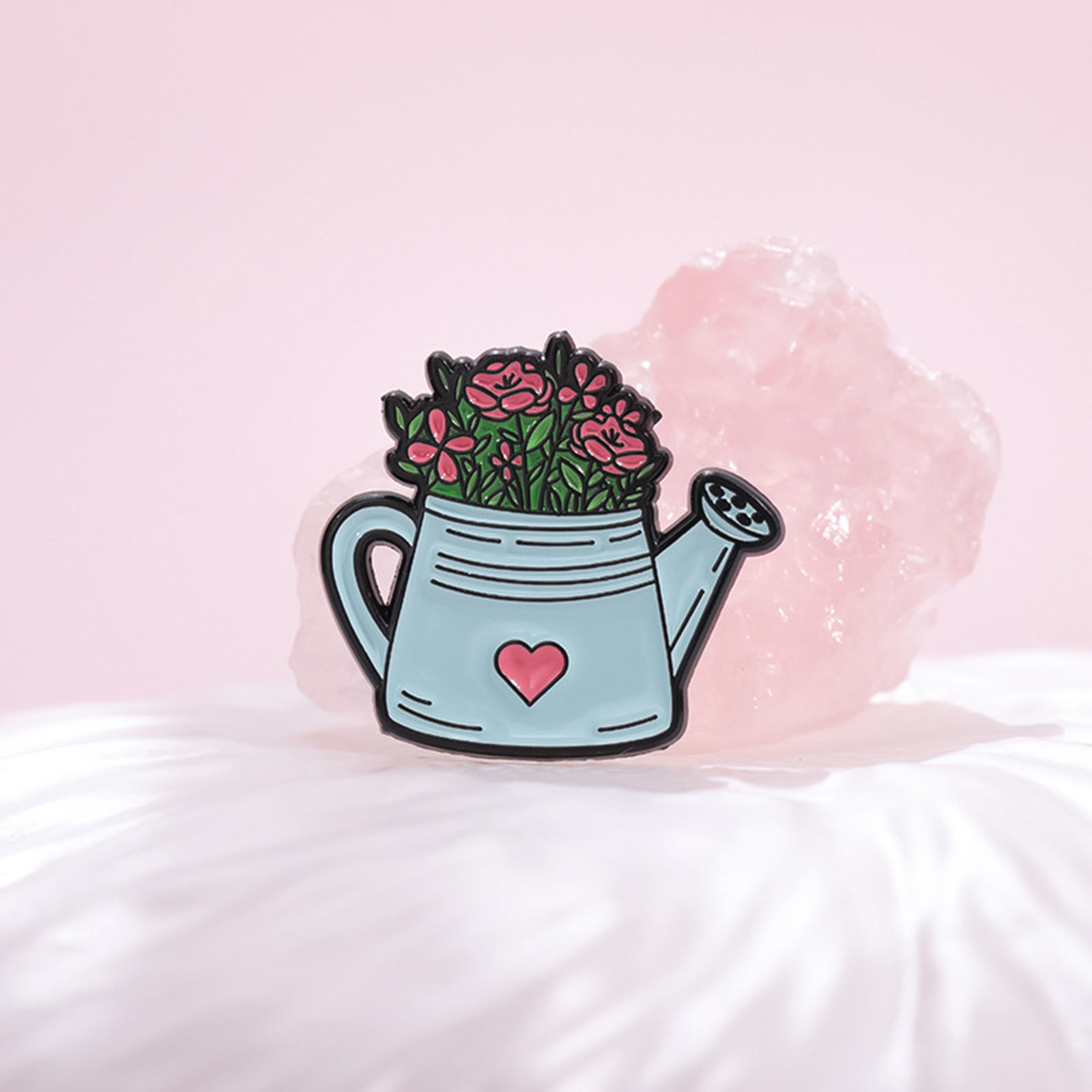 Bild von 1 Stück Stilvoll Brosche Motorrad Blumen Bunt Emaille