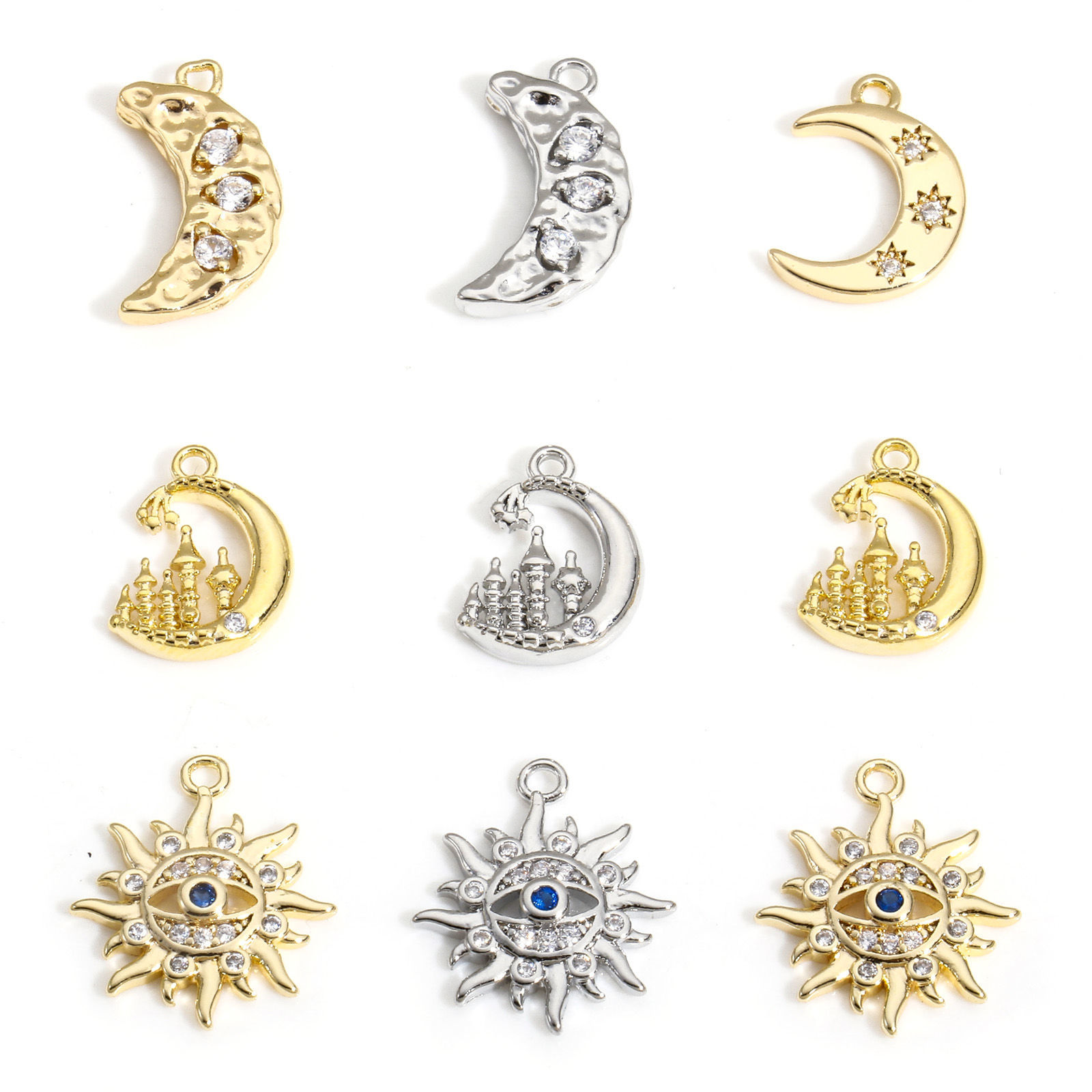 Изображение 2 ШТ Латунь галактика Подвески настоящее золото с покрытием