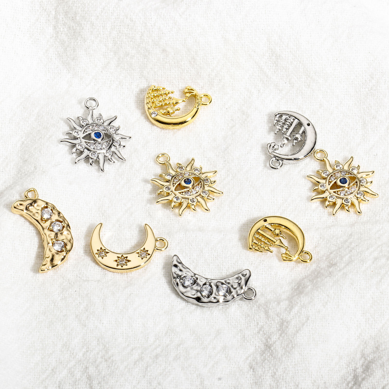 Изображение 2 ШТ Латунь галактика Подвески настоящее золото с покрытием