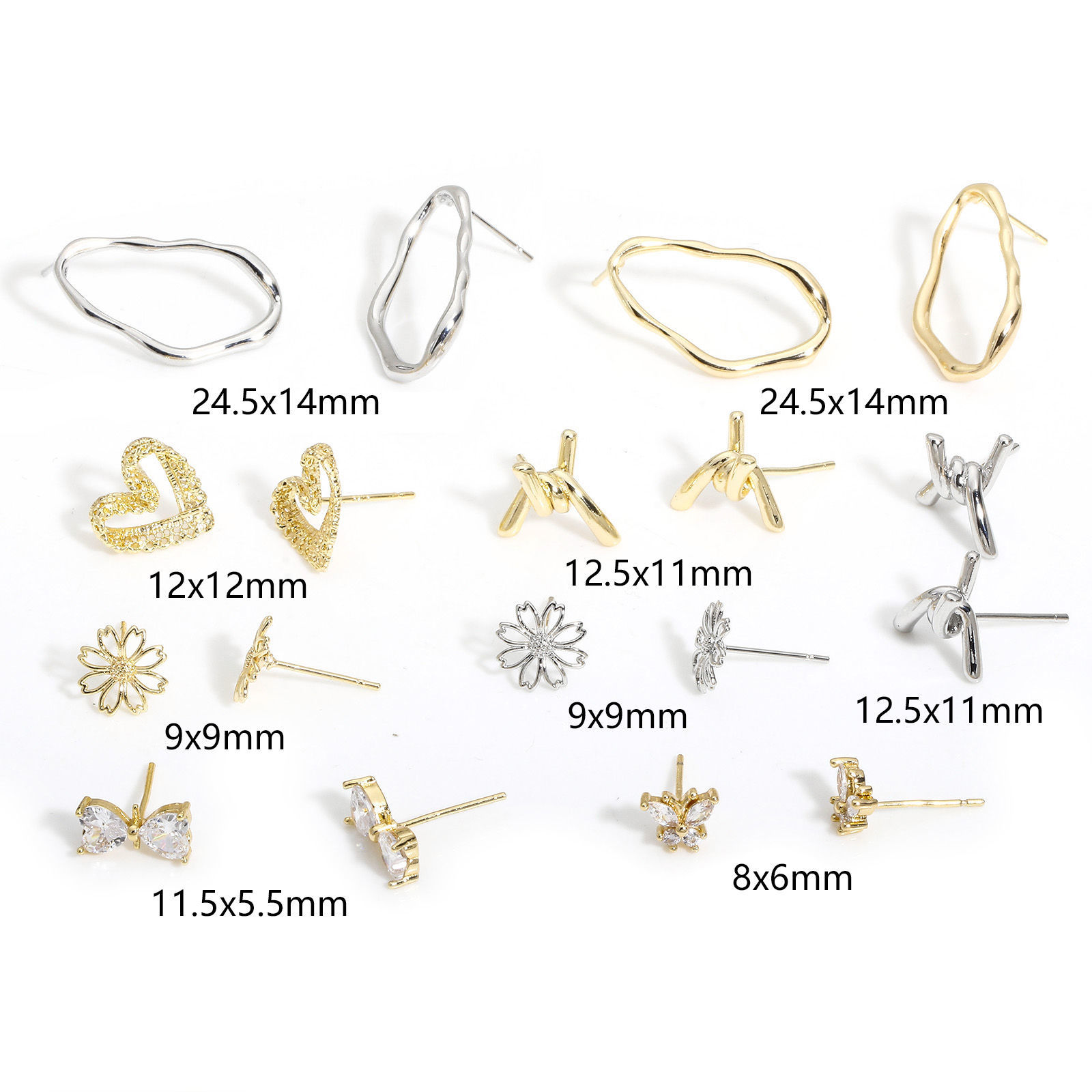 Picture of Eco-friendly Vacuum Plating Sweet & Cute Exquisite Real Gold Plated Copper Daisy Flower Ear Post Stud Earrings For Women Party