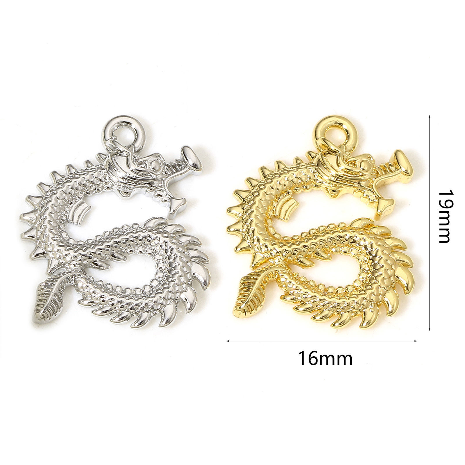 Picture of Eco-friendly Brass Charms Real Gold Plated Dragon 19mm x 16mm