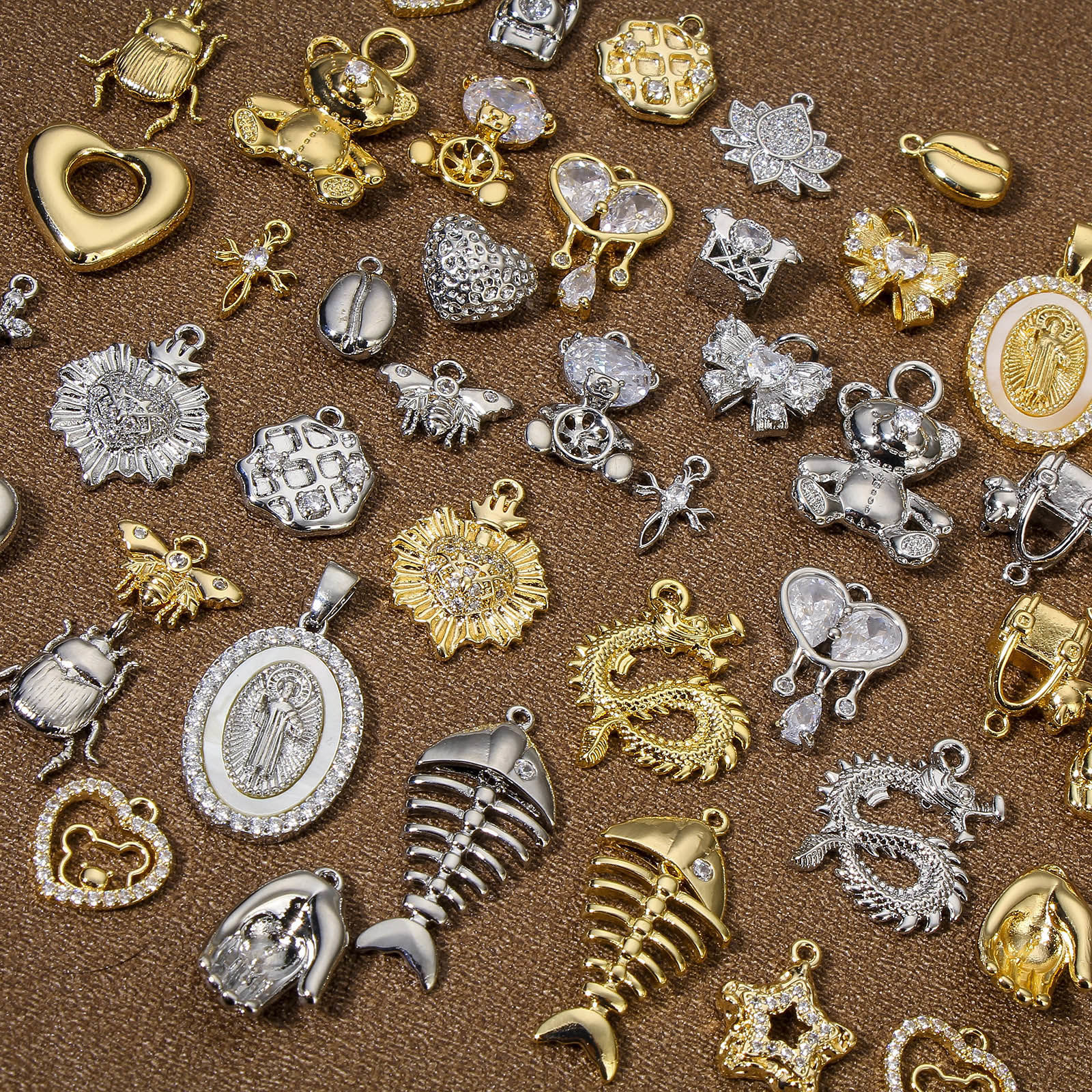 Picture of Eco-friendly Brass Charms Real Gold Plated Dragon 19mm x 16mm