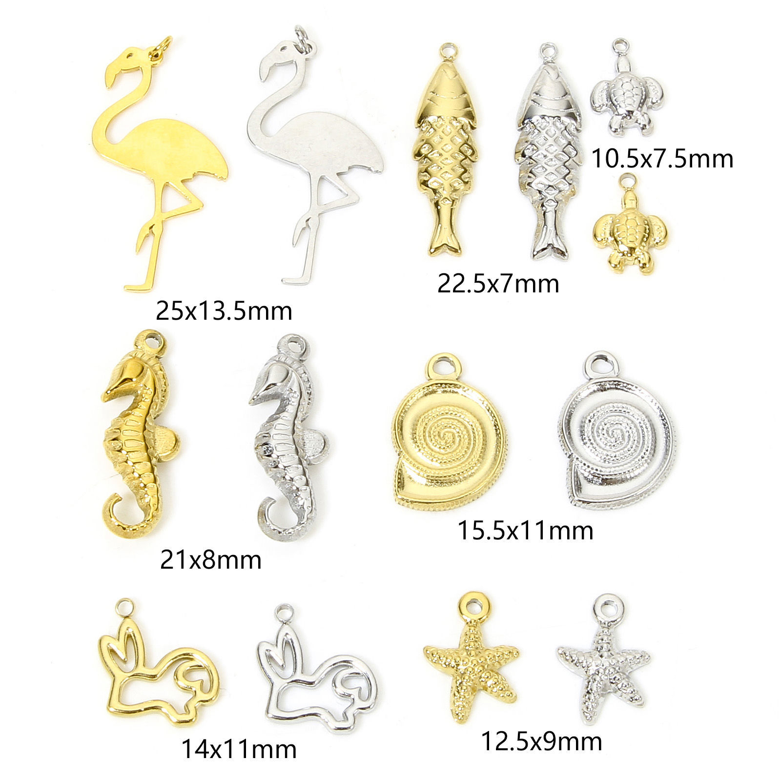 Picture of Eco-friendly 304 Stainless Steel Cute Charms Multicolor Seahorse Animal Fish