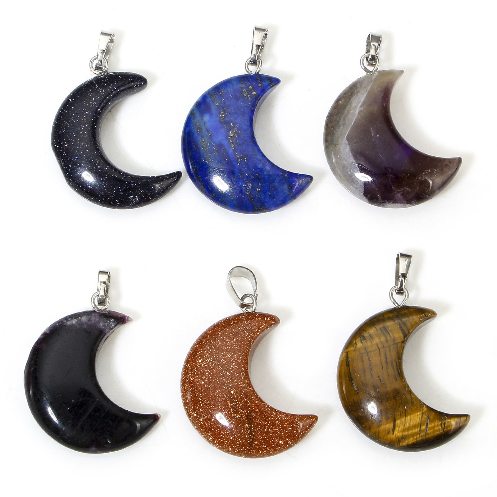Picture of Gemstone ( Natural ) Galaxy Charms Half Moon 3.5cm x 2.3cm