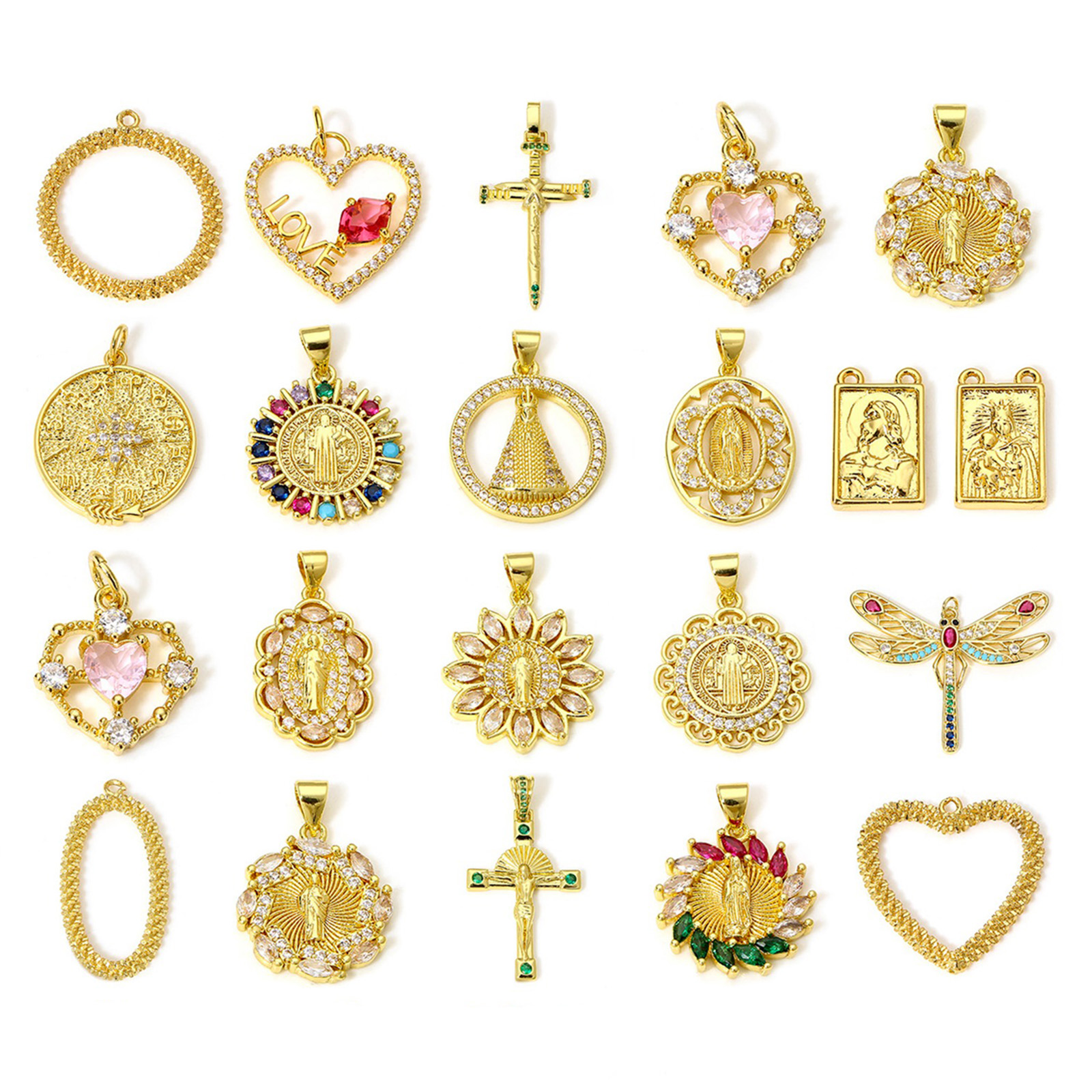 Picture of Eco-friendly Brass Religious Charms Real Gold Plated Jesus