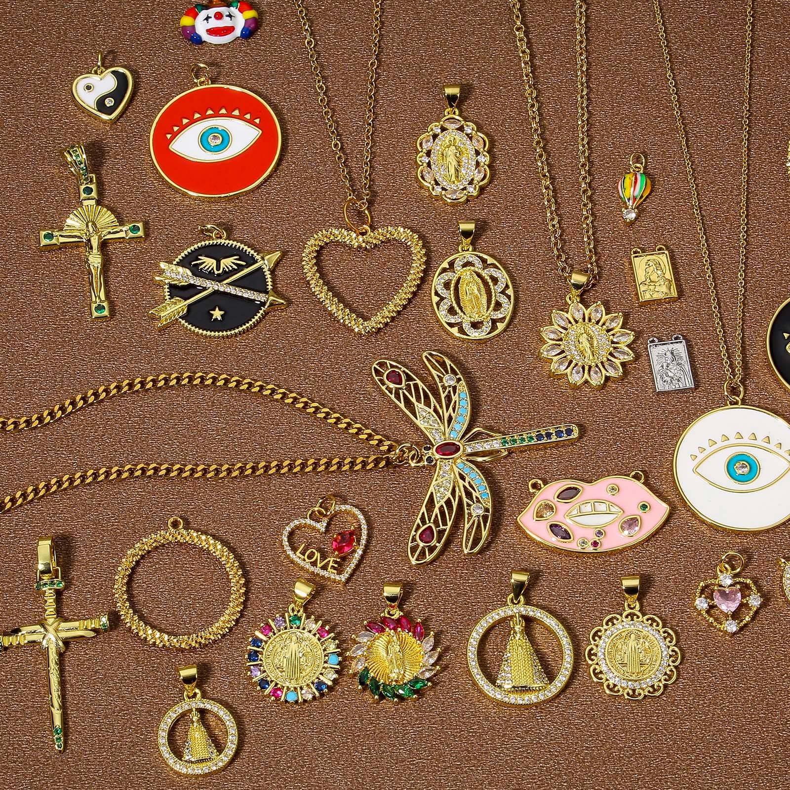 Picture of Eco-friendly Brass Religious Charms Real Gold Plated Jesus