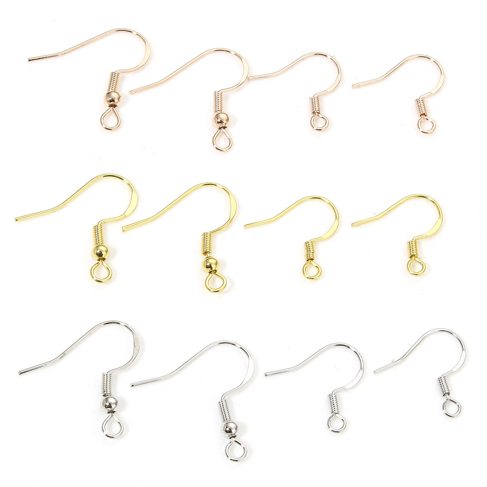 Image de 20 Pcs Boucles d'Oreilles Crochets Accessories pour DIY Fabrication de Bijoux Placage Sous Vide Écologique en Laiton Simple Plaqué Or Véritable