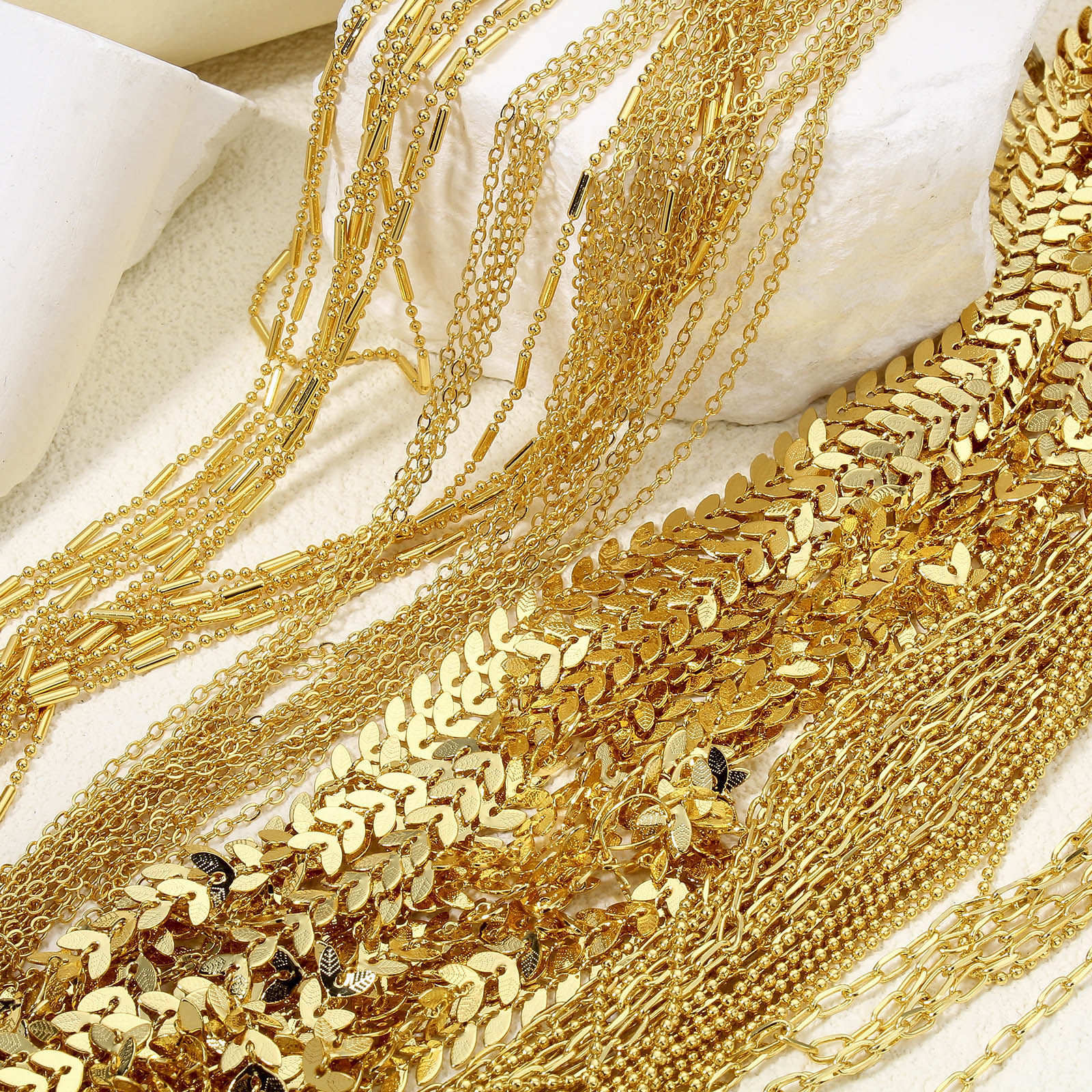 Изображение 1 Ярд Экологически чистое вакуумное покрытие Латунь Ручной Работы Цепь Для изготовления ювелирных изделий ручной работы своими руками Лист настоящее золото с покрытием