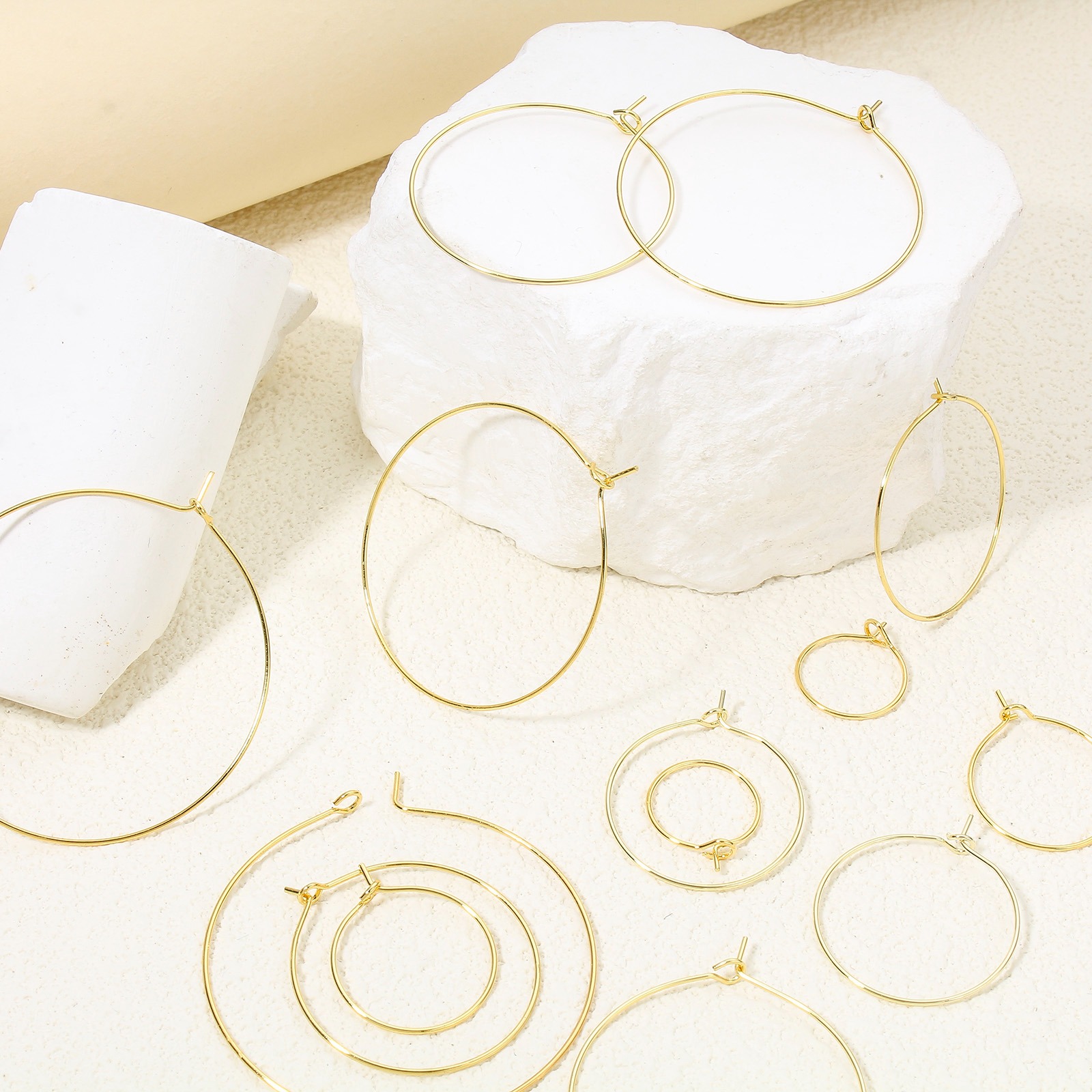 Picture of Eco-friendly Brass Simple Hoop Earrings For DIY Jewelry Making Accessories Real Gold Plated Circle Ring