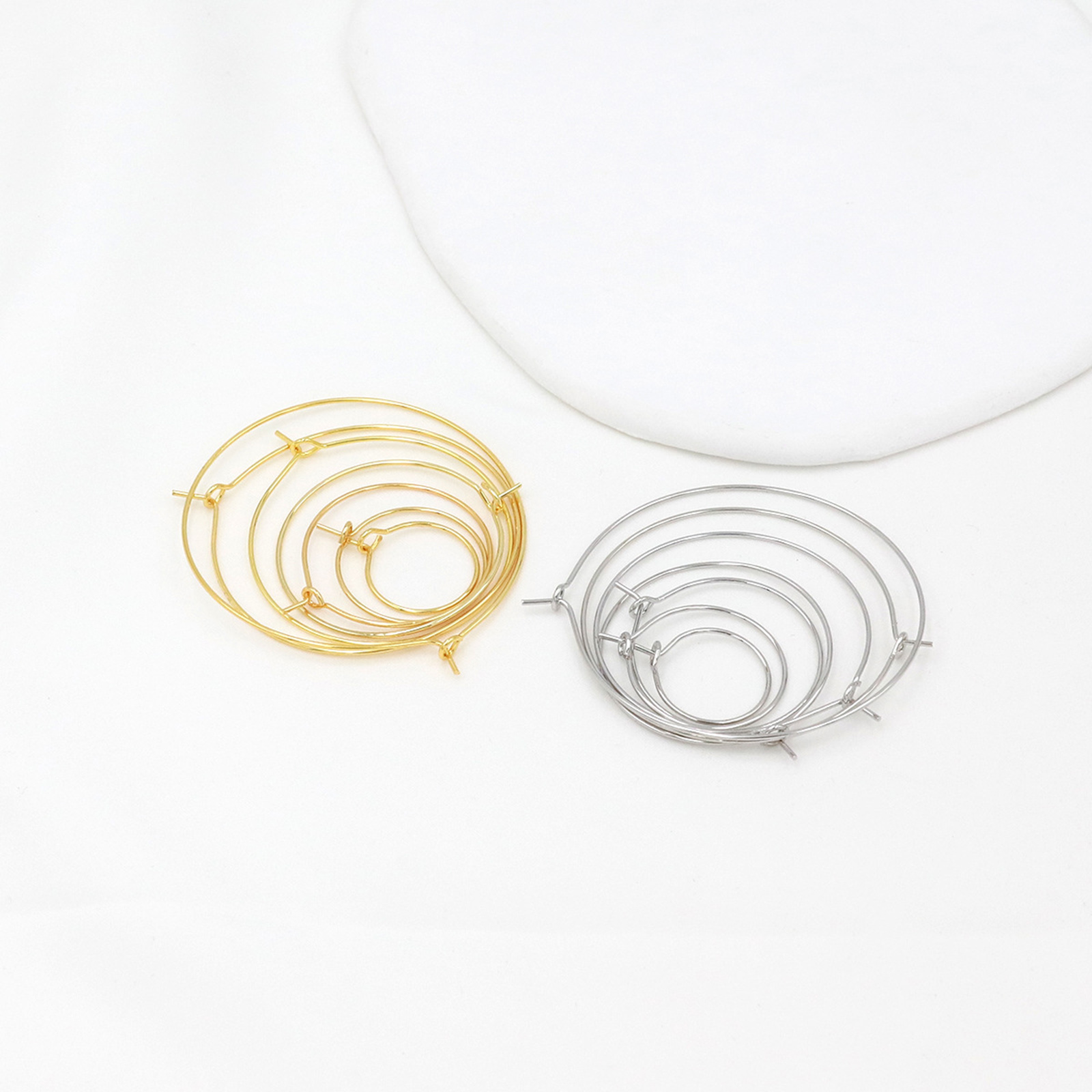 Picture of Eco-friendly Brass Simple Hoop Earrings For DIY Jewelry Making Accessories Real Gold Plated Circle Ring