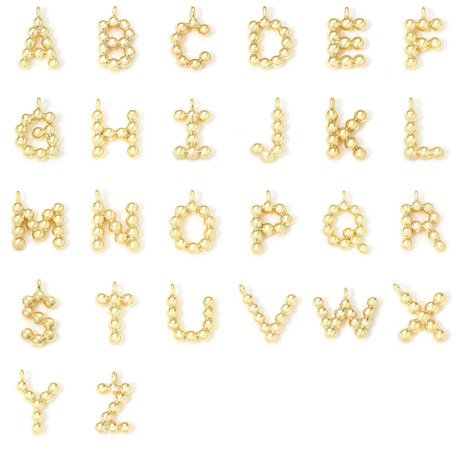 Imagen de 2 Unidades Respetuoso del Medio Ambiente Latón Colgantes Charms Letras 18K Oro Real Chapado Punto
