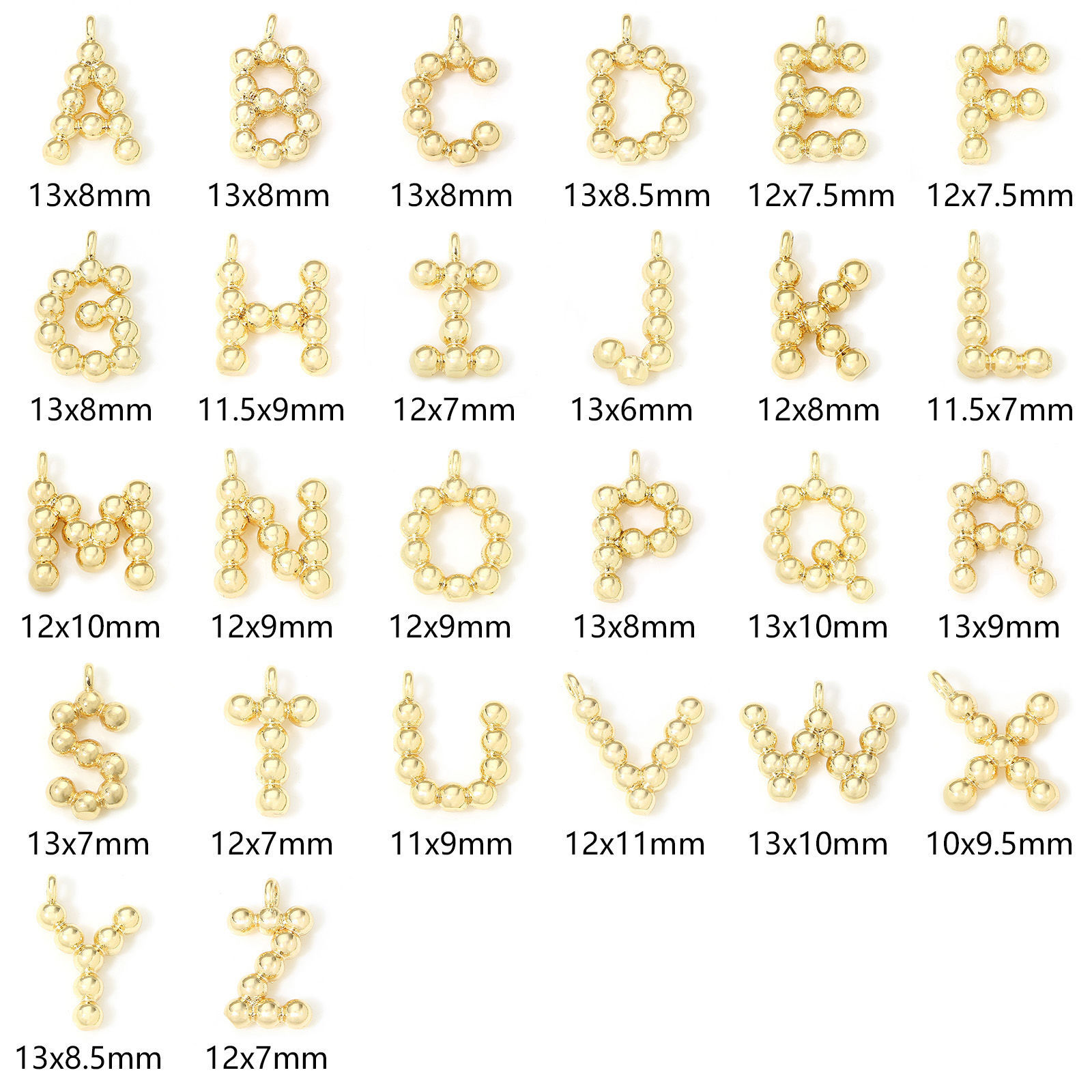 Imagen de 2 Unidades Respetuoso del Medio Ambiente Latón Colgantes Charms Letras 18K Oro Real Chapado Punto