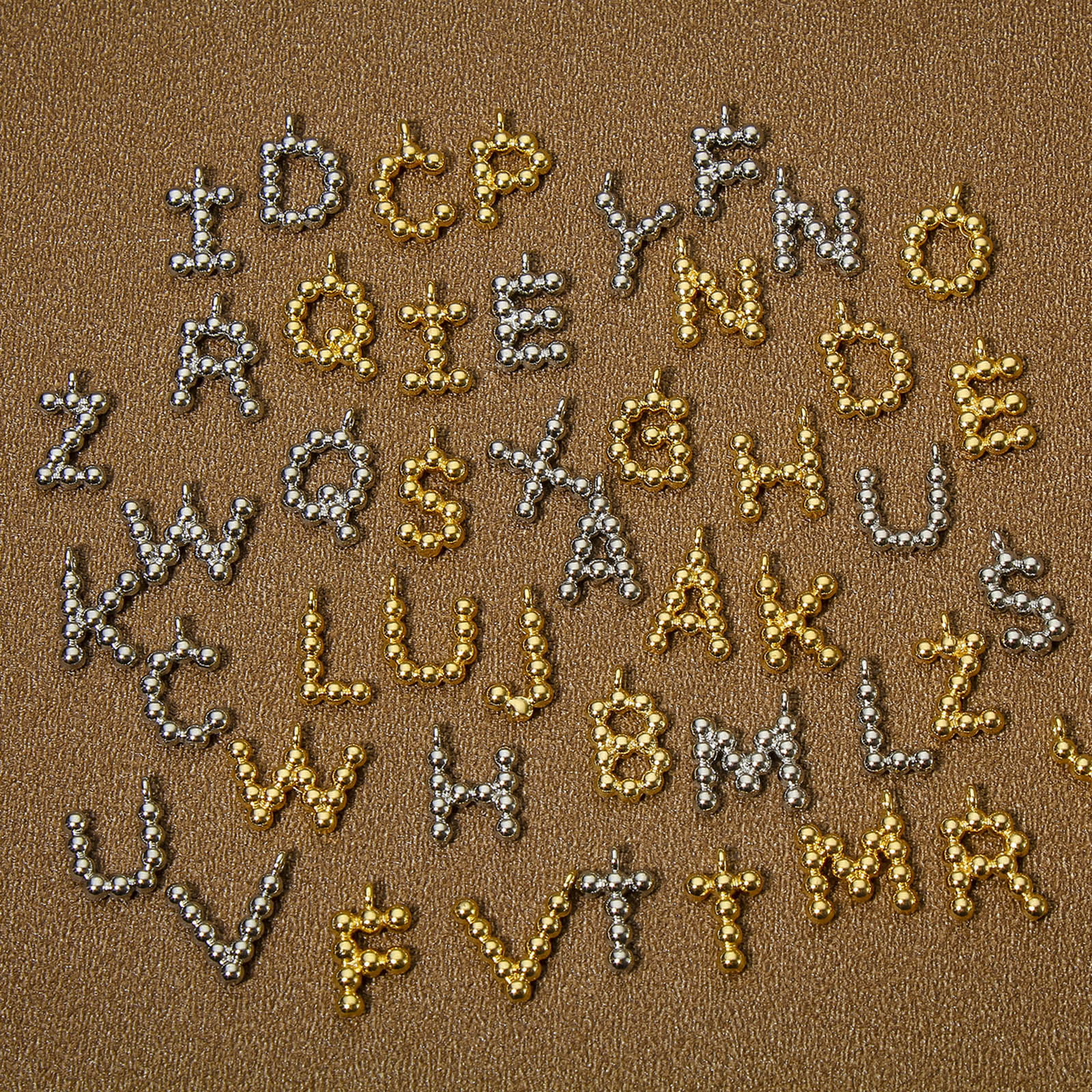 Imagen de 2 Unidades Respetuoso del Medio Ambiente Latón Colgantes Charms Letras 18K Oro Real Chapado Punto