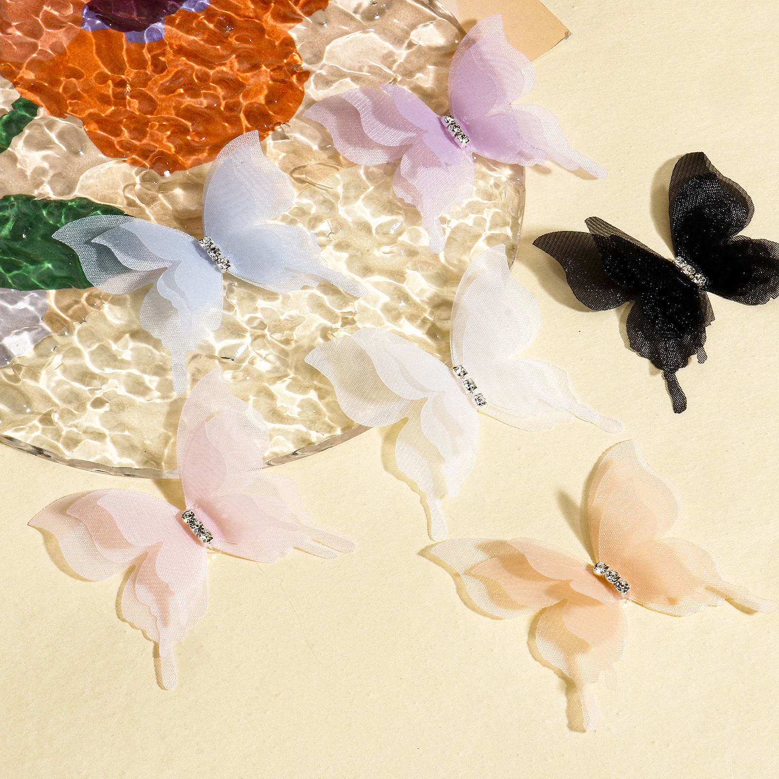 Picture of Organza Ethereal Butterfly DIY Handmade Craft Materials Accessories Multicolor 5.2cm x 5cm