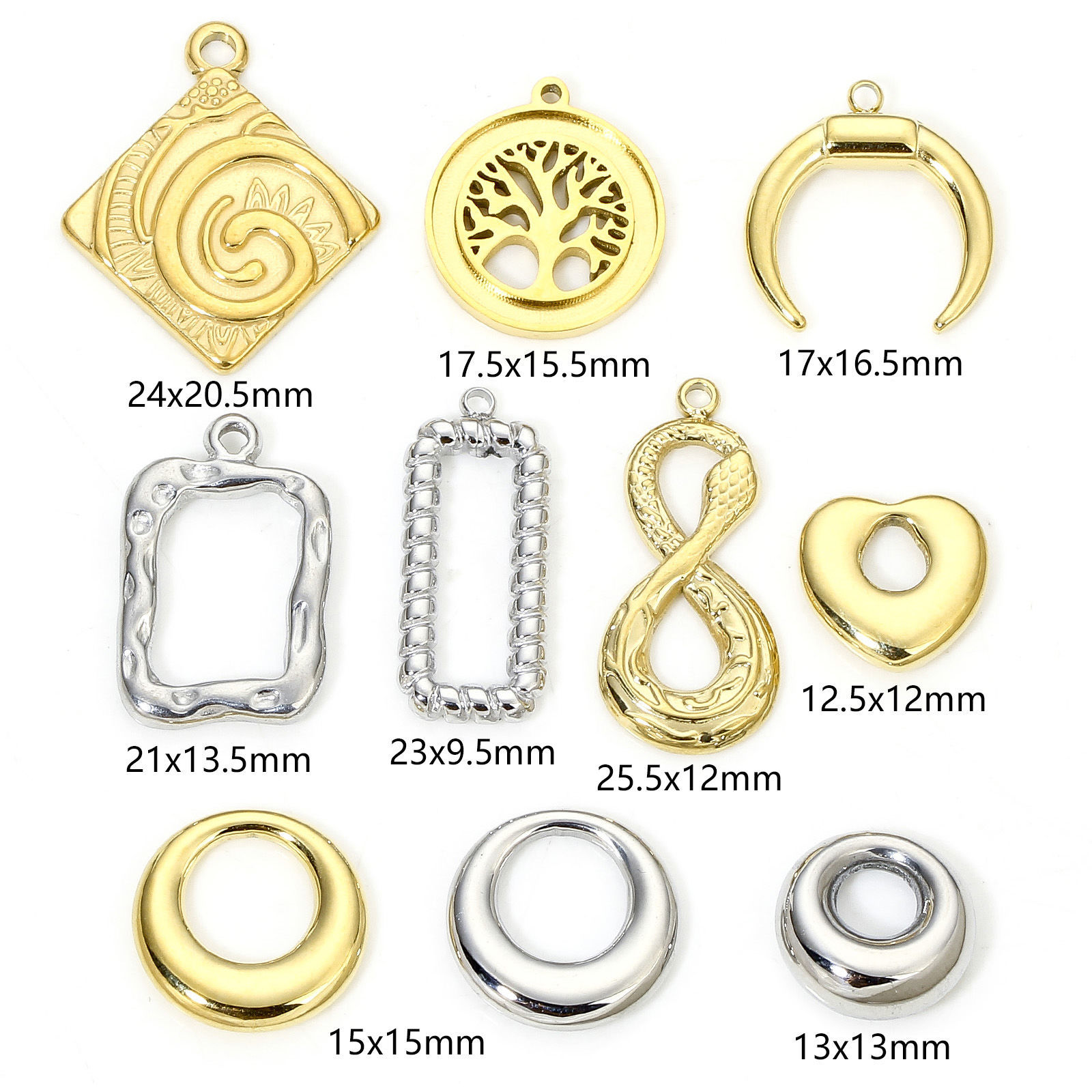 Picture of Eco-friendly Vacuum Plating 304 Stainless Steel Geometric Charms Multicolor Circle Chubby Ring Hollow