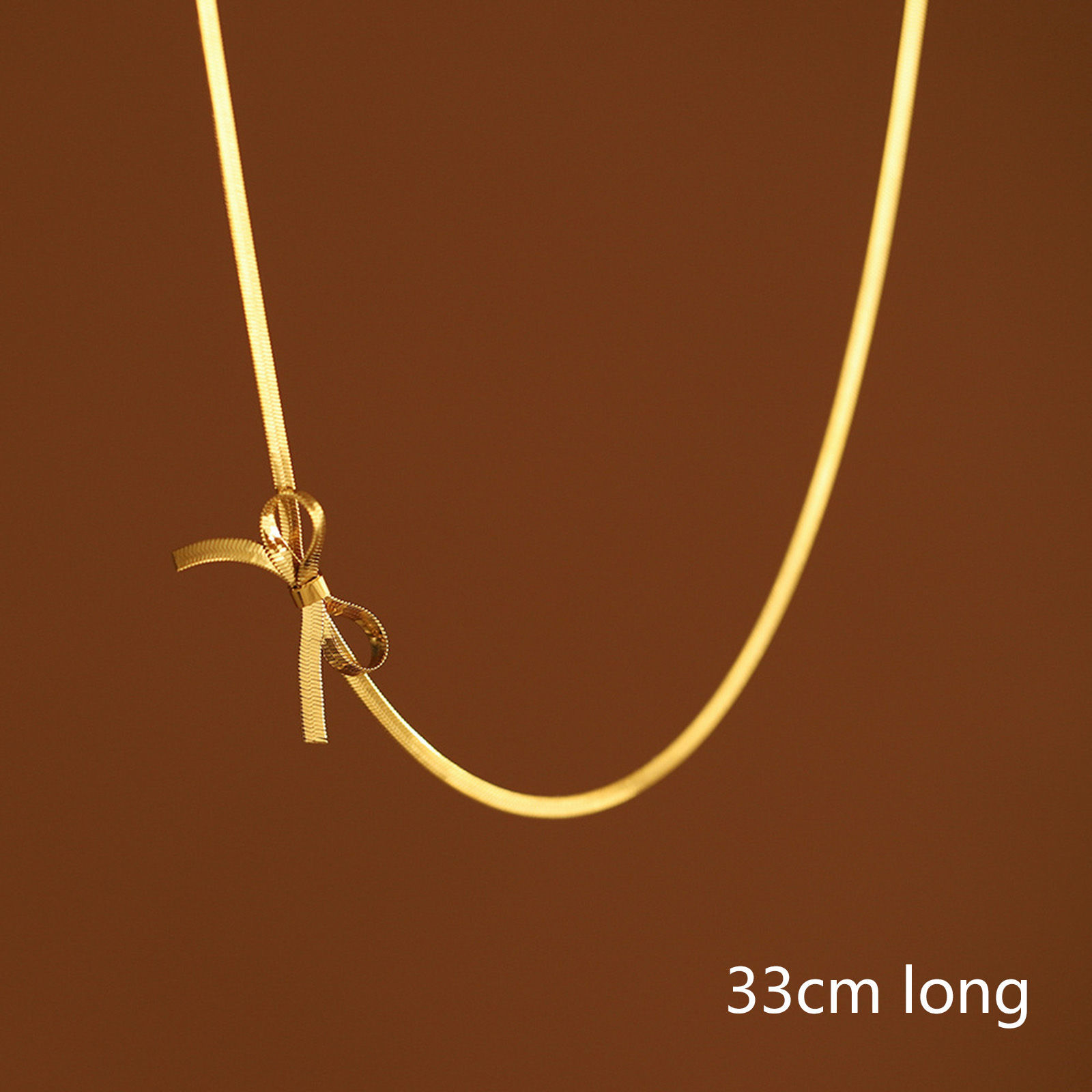 Image de 1 Pièce Collier Ras de Cou Chaîne Maille Serpent en 304 Acier Inoxydable Nœuds Papillons 33cm Long