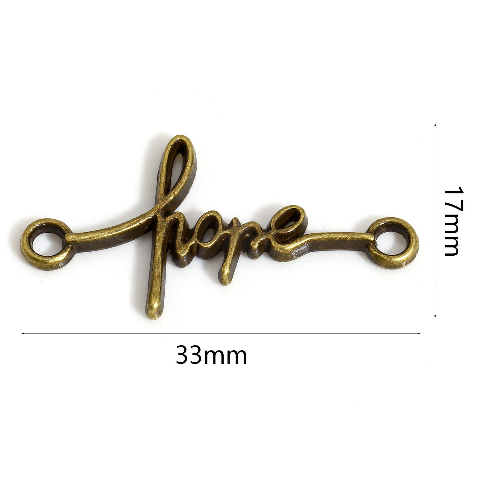 Imagen de 50 Unidades Zamak Positive Quotes Energy Conectores Dijes Colgantes Multicolor Vocabulario Inglés Mensaje " Hope " 33mm x 17mm