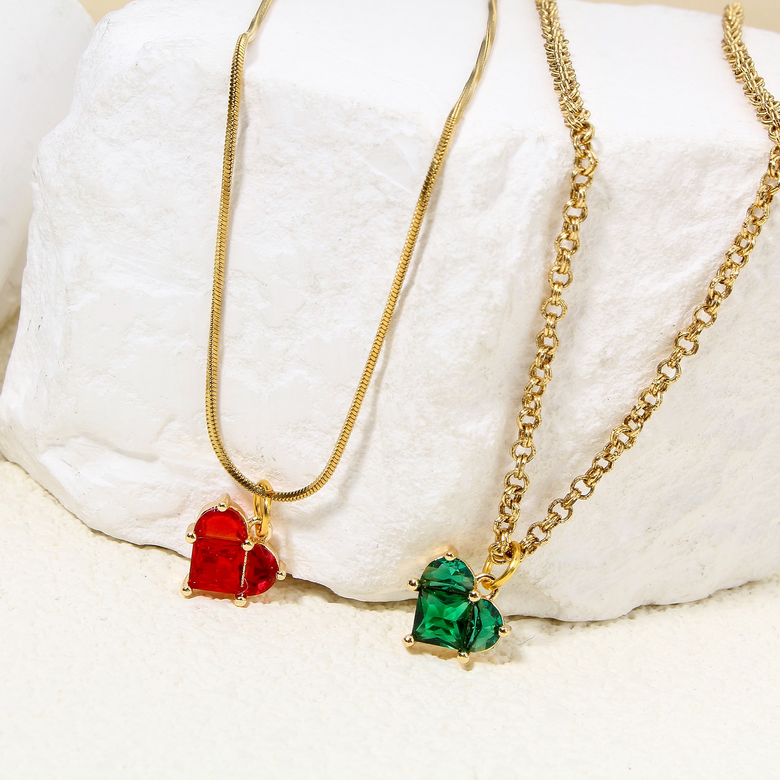 Bild von 1 Stück Umweltfreundlich Messing und Glas Valentinstag Charms Echtgold plattiert Herz 11mm x 10mm