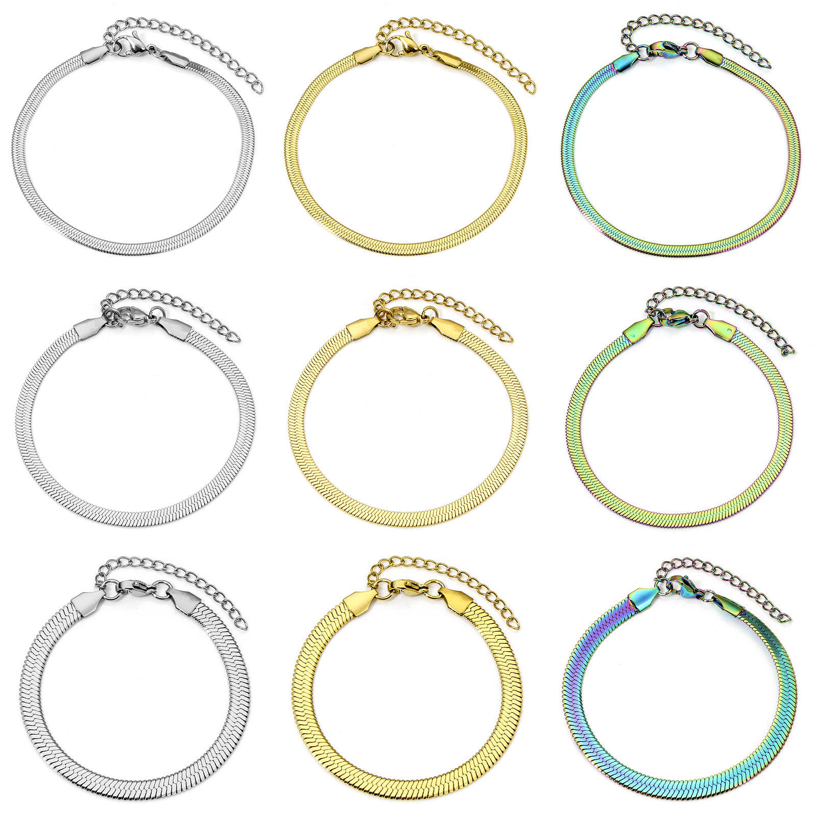 Picture of 304 Stainless Steel Snake Chain Bracelets 17cm(6 6/8") long
