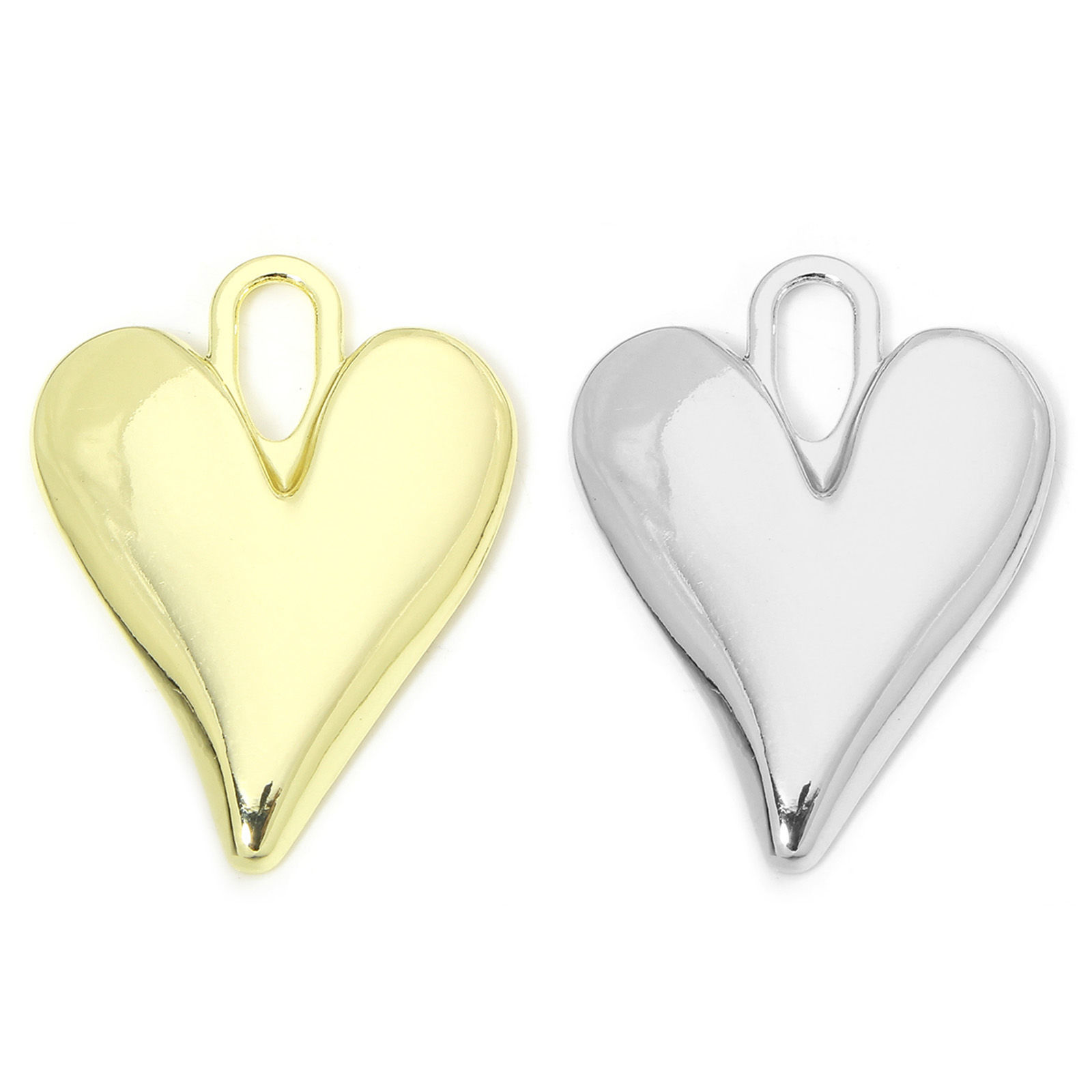 Immagine di 5 Pz Lega di Zinco San Valentino Ciondoli Pendenti Multicolore Cuore Liscio 3.4cm x 2.5cm