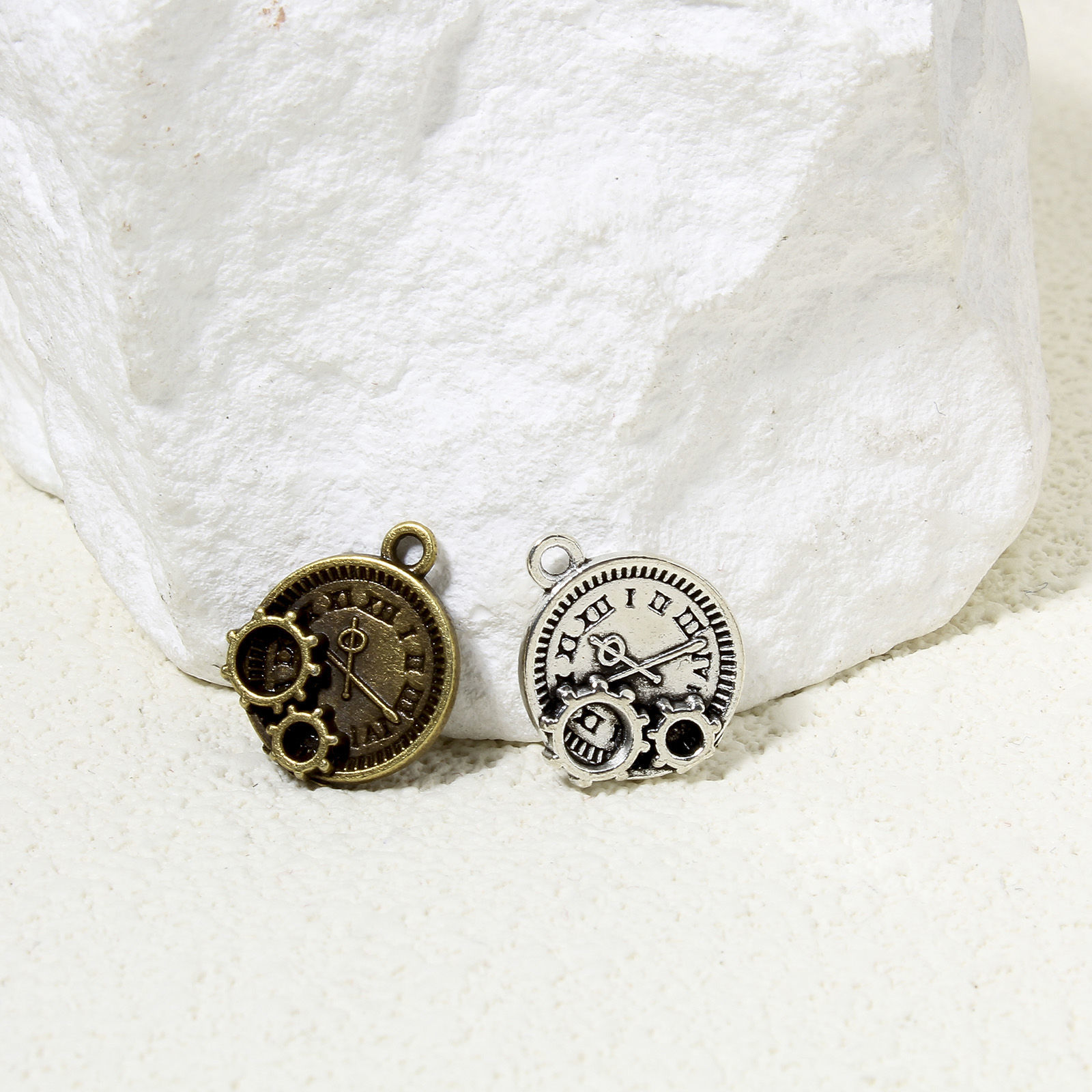 Picture of Zinc Based Alloy Steampunk Charms Multicolor Clock Gear 16mm x 14mm