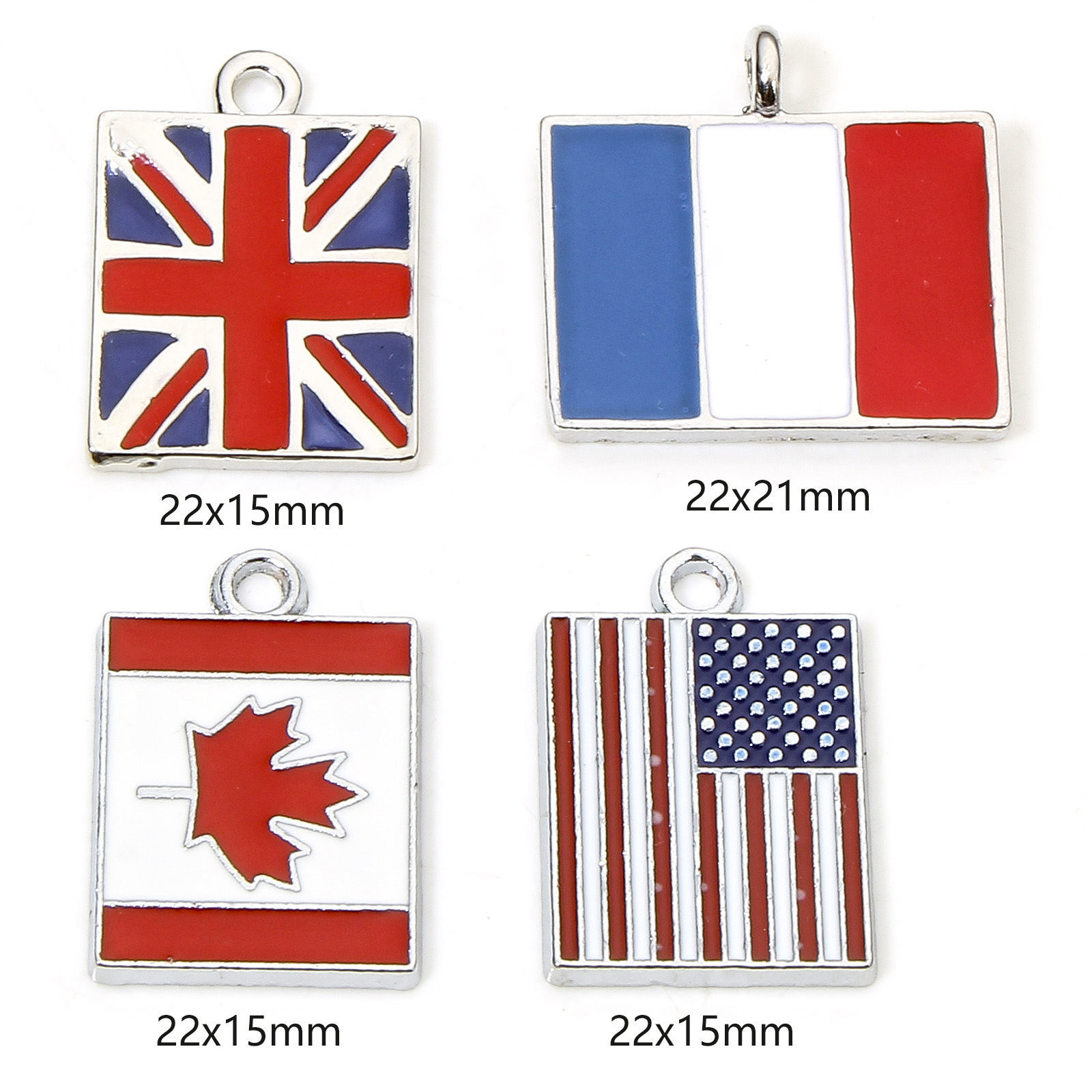 Picture of Zinc Based Alloy Sport Charms Silver Tone Multicolor National Flag Enamel