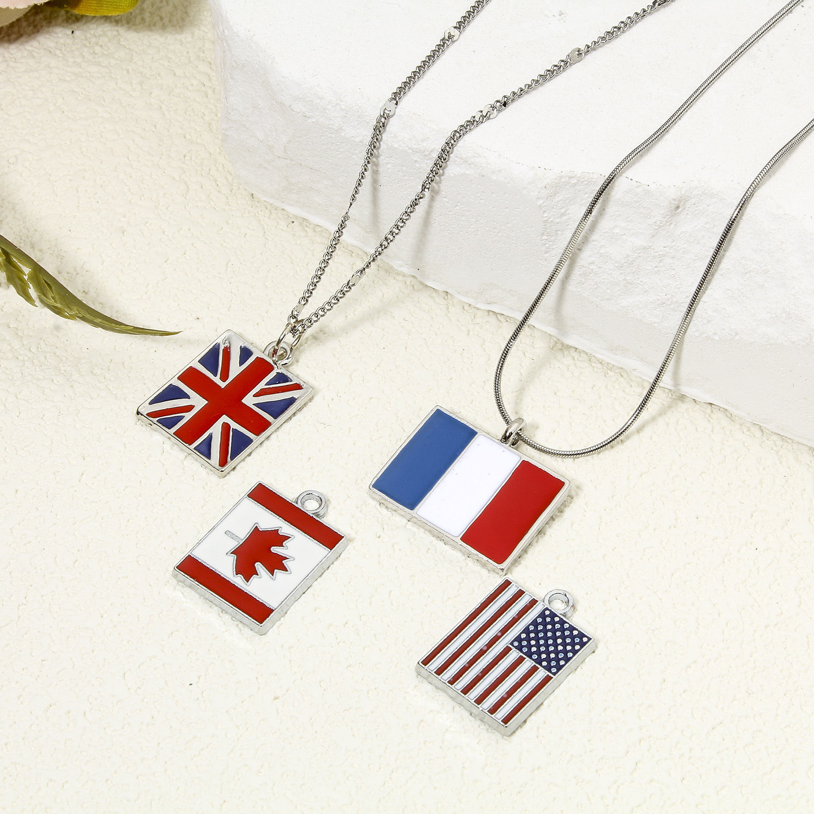Picture of Zinc Based Alloy Sport Charms Silver Tone Multicolor National Flag Enamel