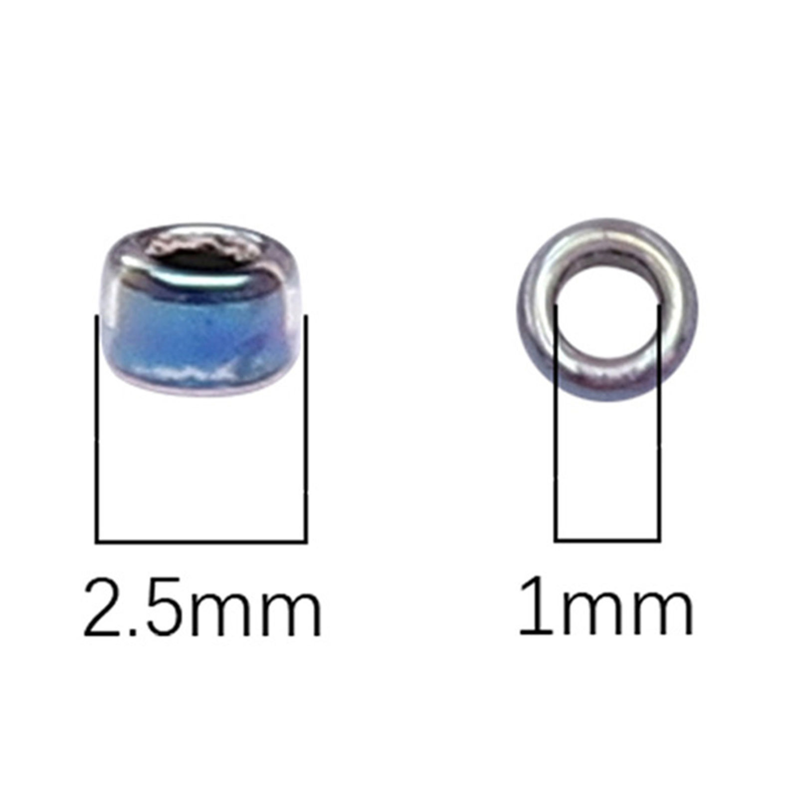 Picture of 10 Grams (Approx 70 PCs/Gram) Glass Seed Beads Round Bugle Multicolor Pearlized About 2.5mm Dia.