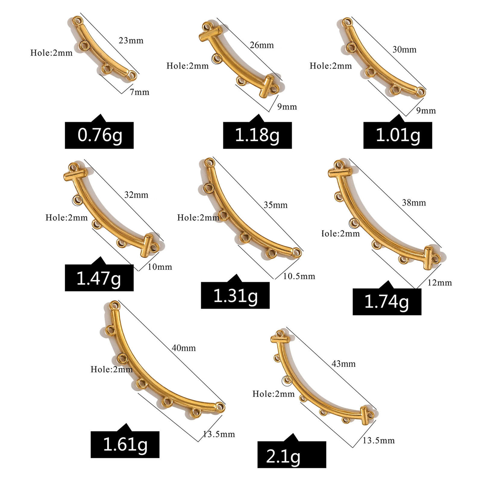 Bild von 2 Stück 304 Edelstahl Böhmischer Stil Kronleuchter Verbinder Kurve