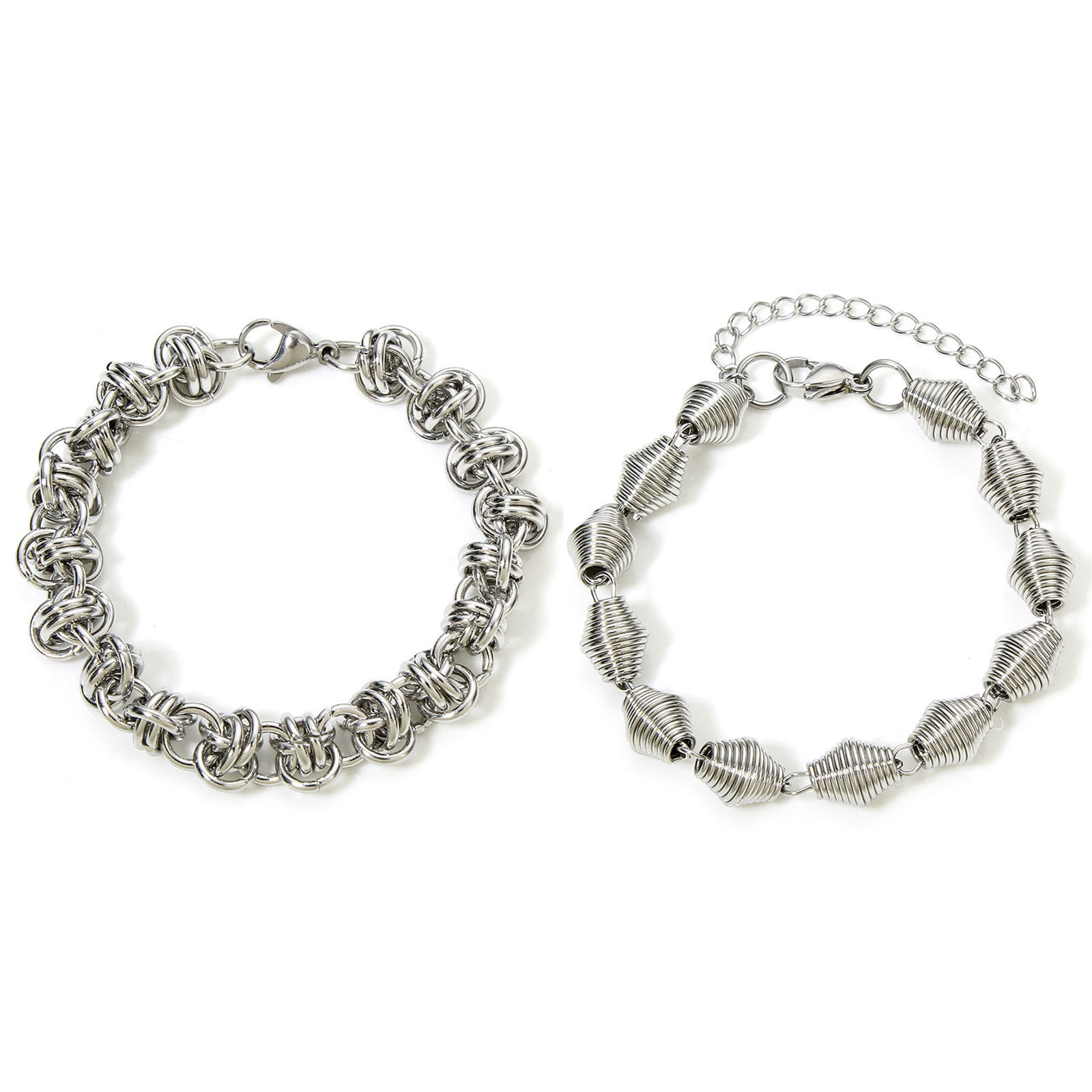 Imagen de 1 Unidad 304 Acero Inoxidable Cadena de Eslabones Hechos a Mano Pulseras Tono de Plata 19cm longitud