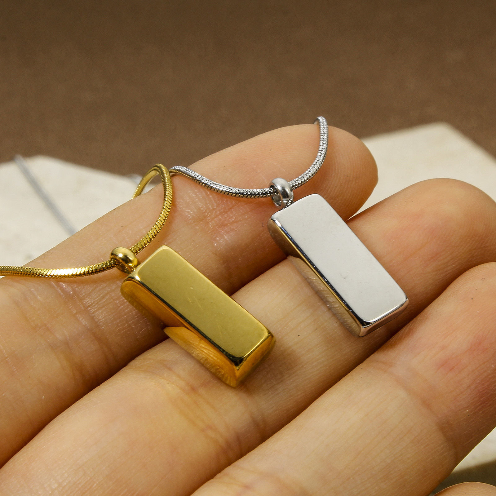 Picture of Vacuum Plating 304 Stainless Steel Geometric Charms Multicolor Trapezoid