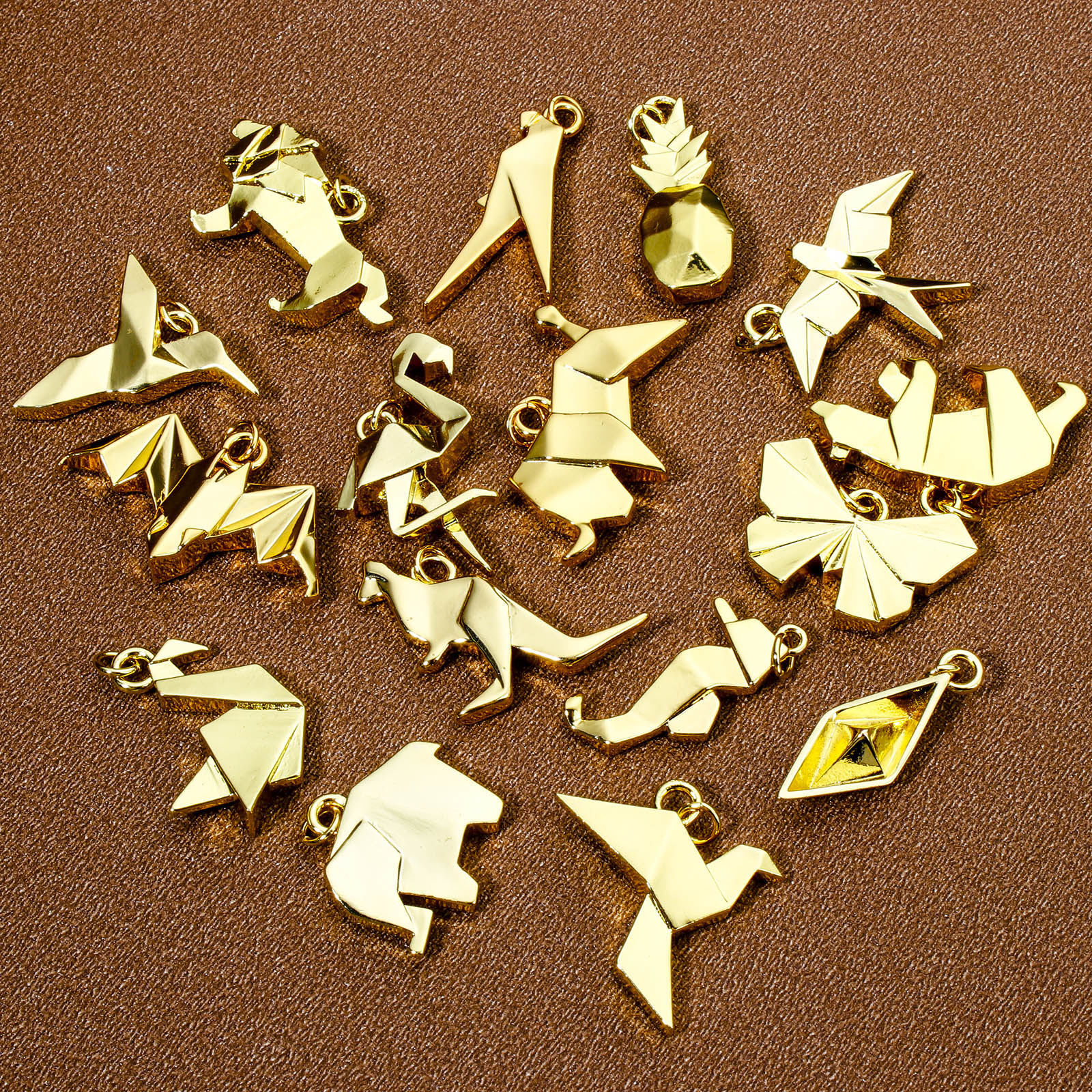 Picture of Eco-friendly Brass Origami Charms 18K Real Gold Plated Animal