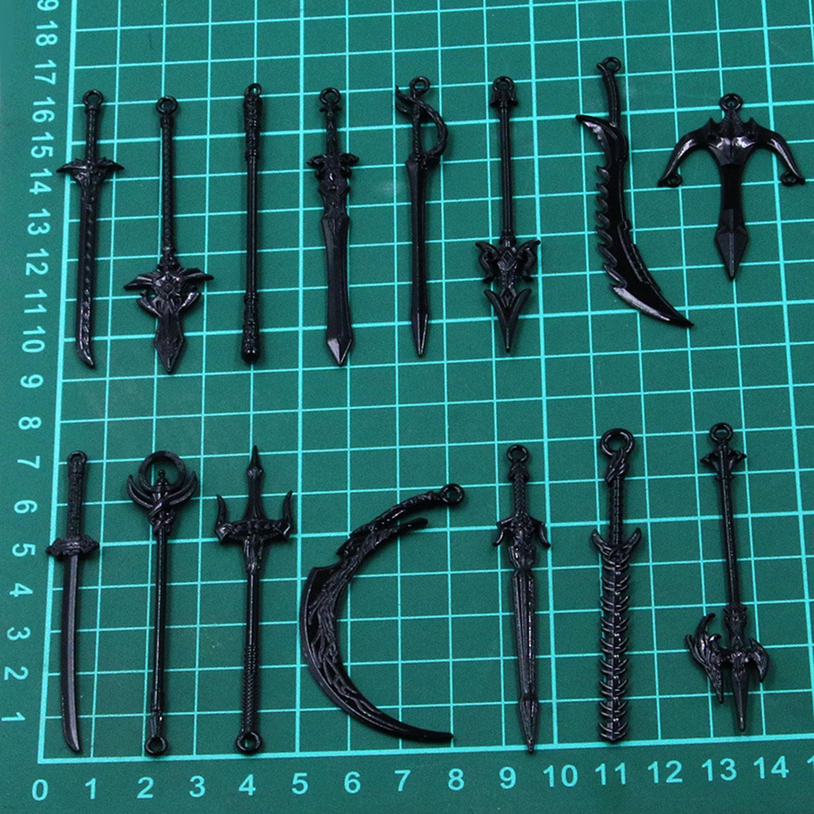 Picture of Zinc Based Alloy Pendants Black Sword Knife 3D