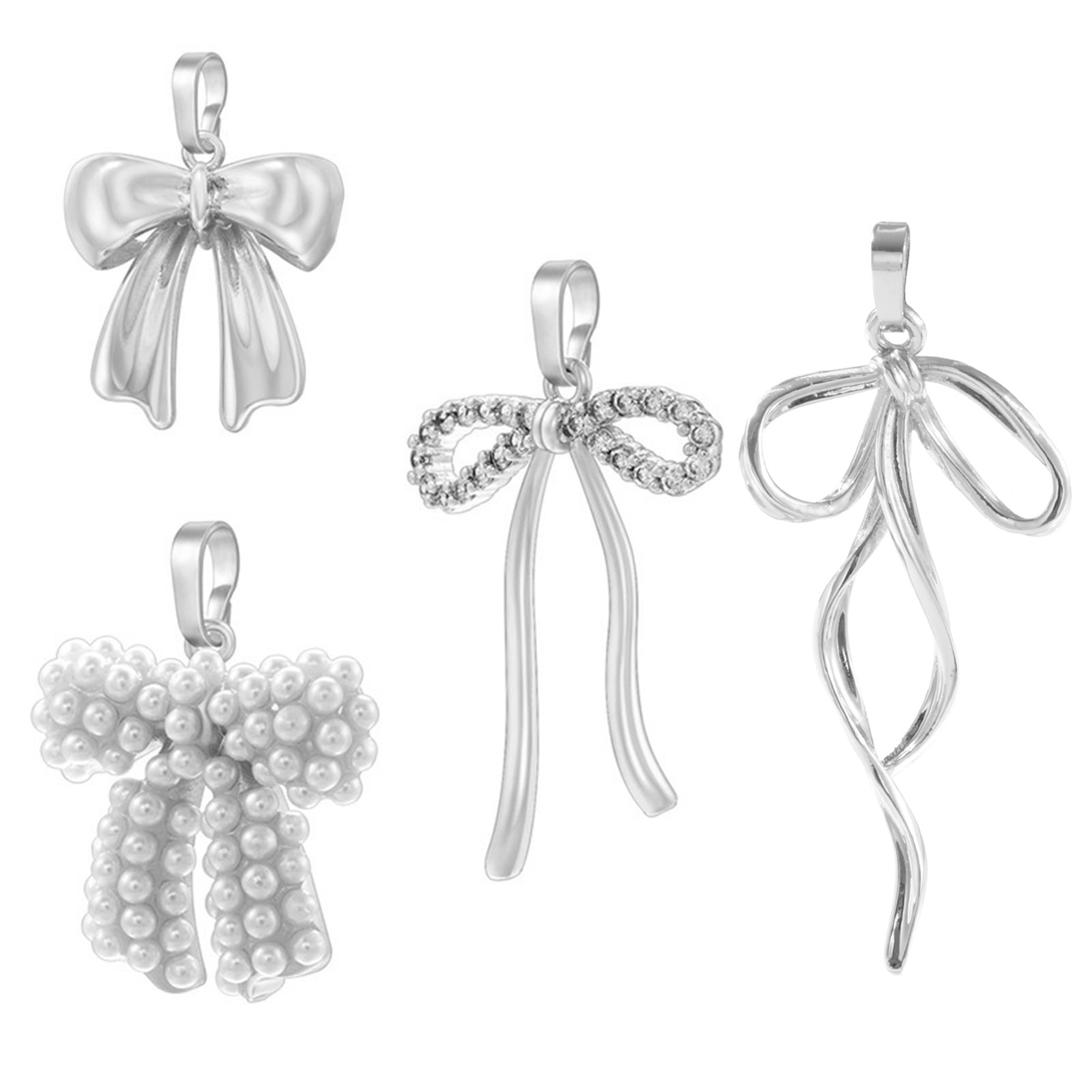 1 個 真鍮 服 チャーム ペンダント リボン 多色 3D の画像