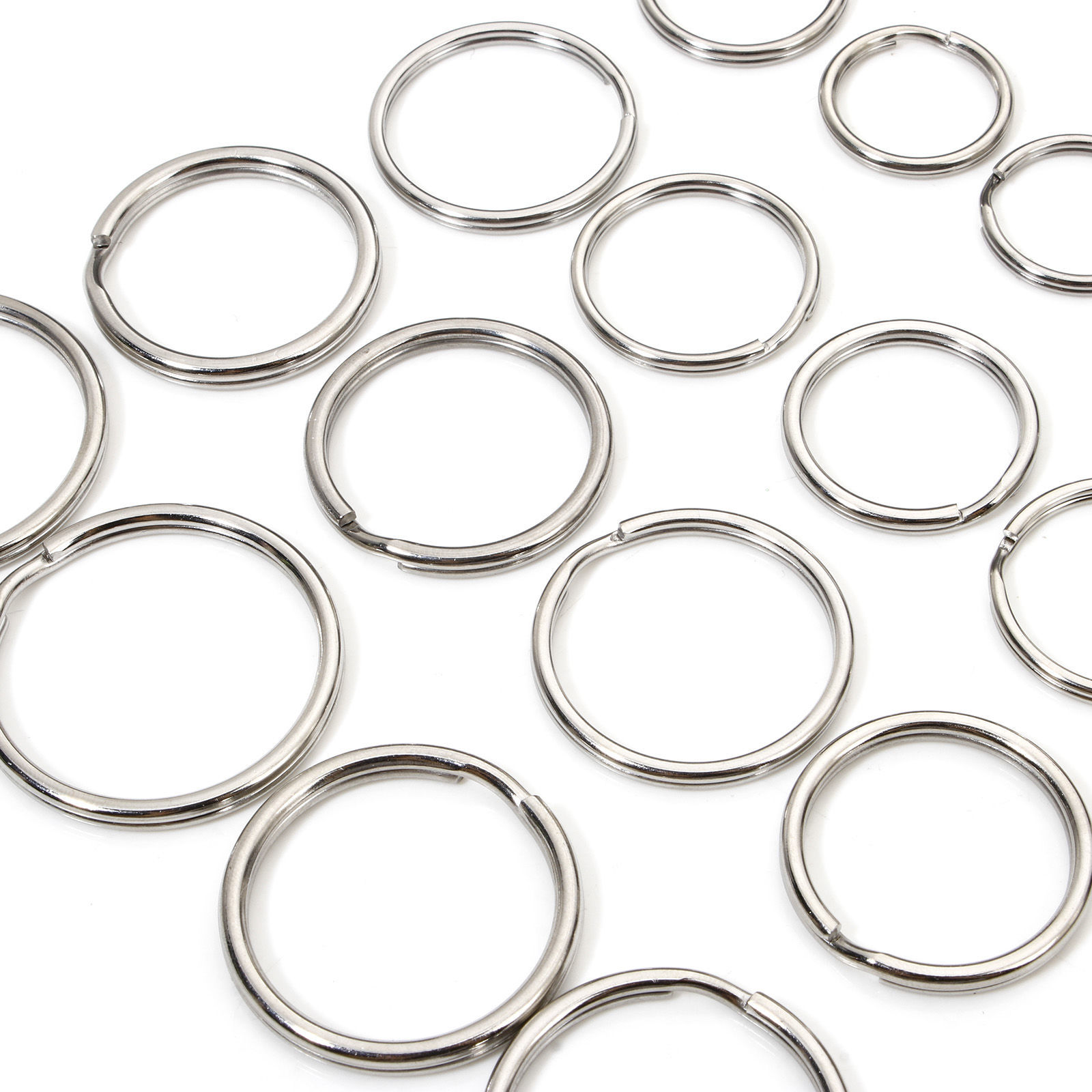 Picture of 304 Stainless Steel Keychain & Keyring Round Silver Tone