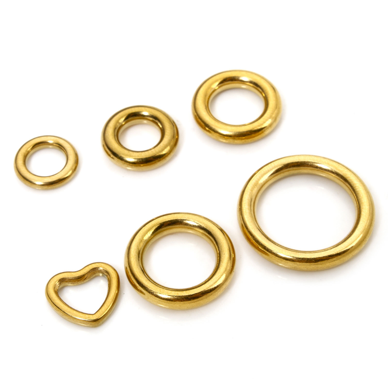 Imagen de 5 Unidades Enchapado al Vacío 304 Acero Inoxidable Cerrado Soldar Argollas Anillo Chapado en Oro de 18K