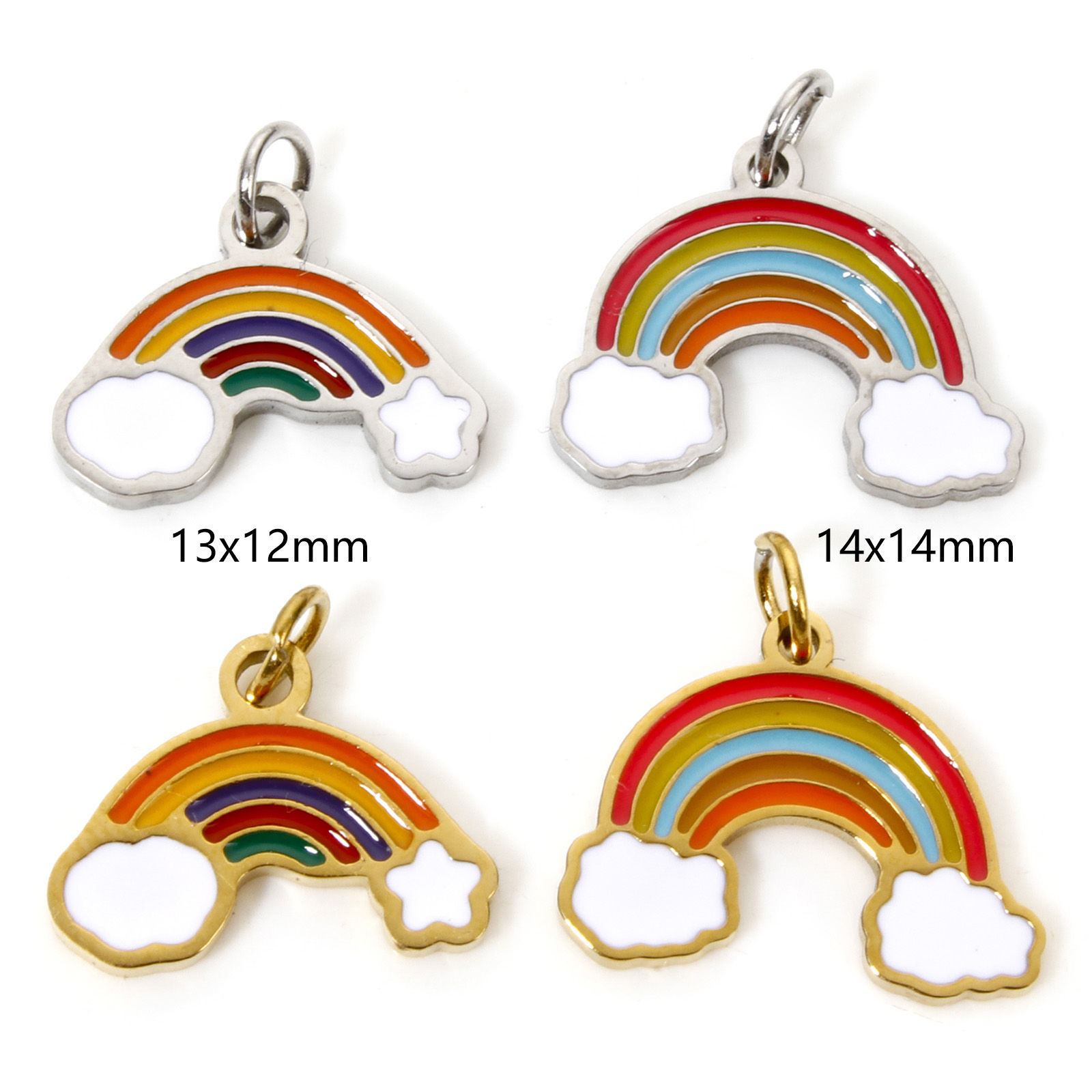 Picture of 304 Stainless Steel Charms Multicolor Rainbow With Jump Ring