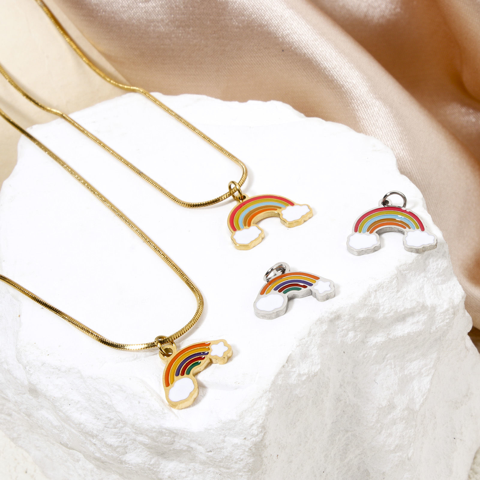 Picture of 304 Stainless Steel Charms Multicolor Rainbow With Jump Ring