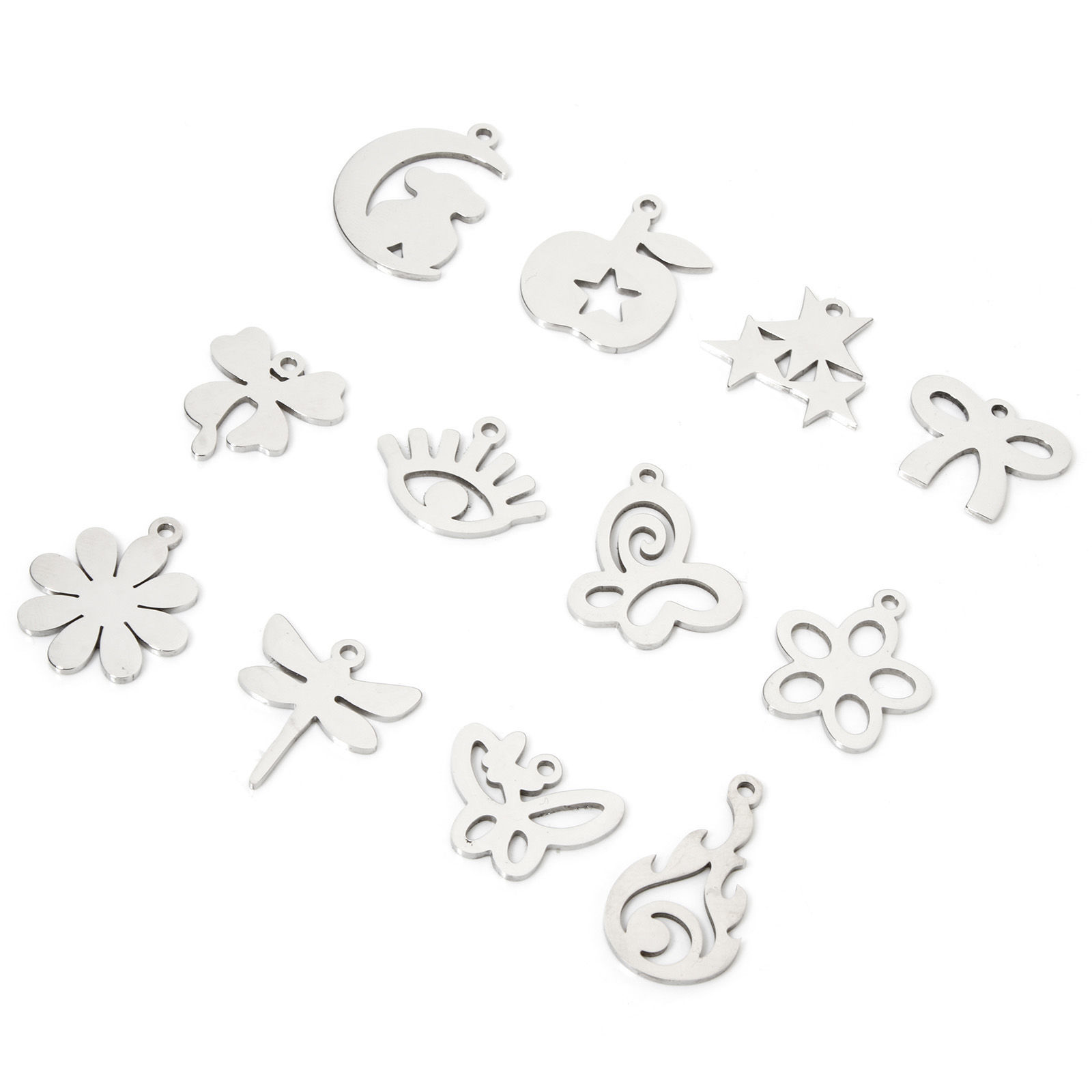 Picture of Eco-friendly 201 Stainless Steel Simple Charms Silver Tone Daisy Flower Smooth Blank