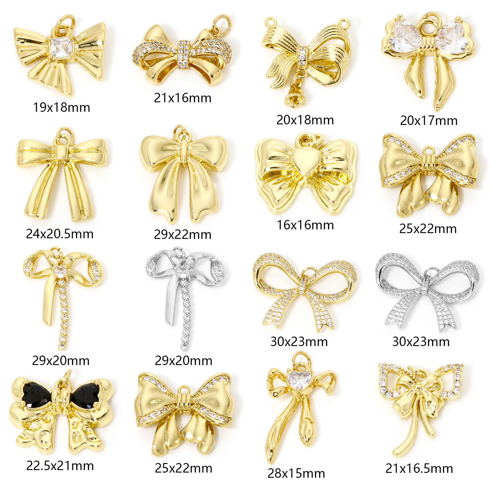 Picture of Eco-friendly Brass Clothes Charms Multicolor Bowknot Micro Pave Clear Cubic Zirconia