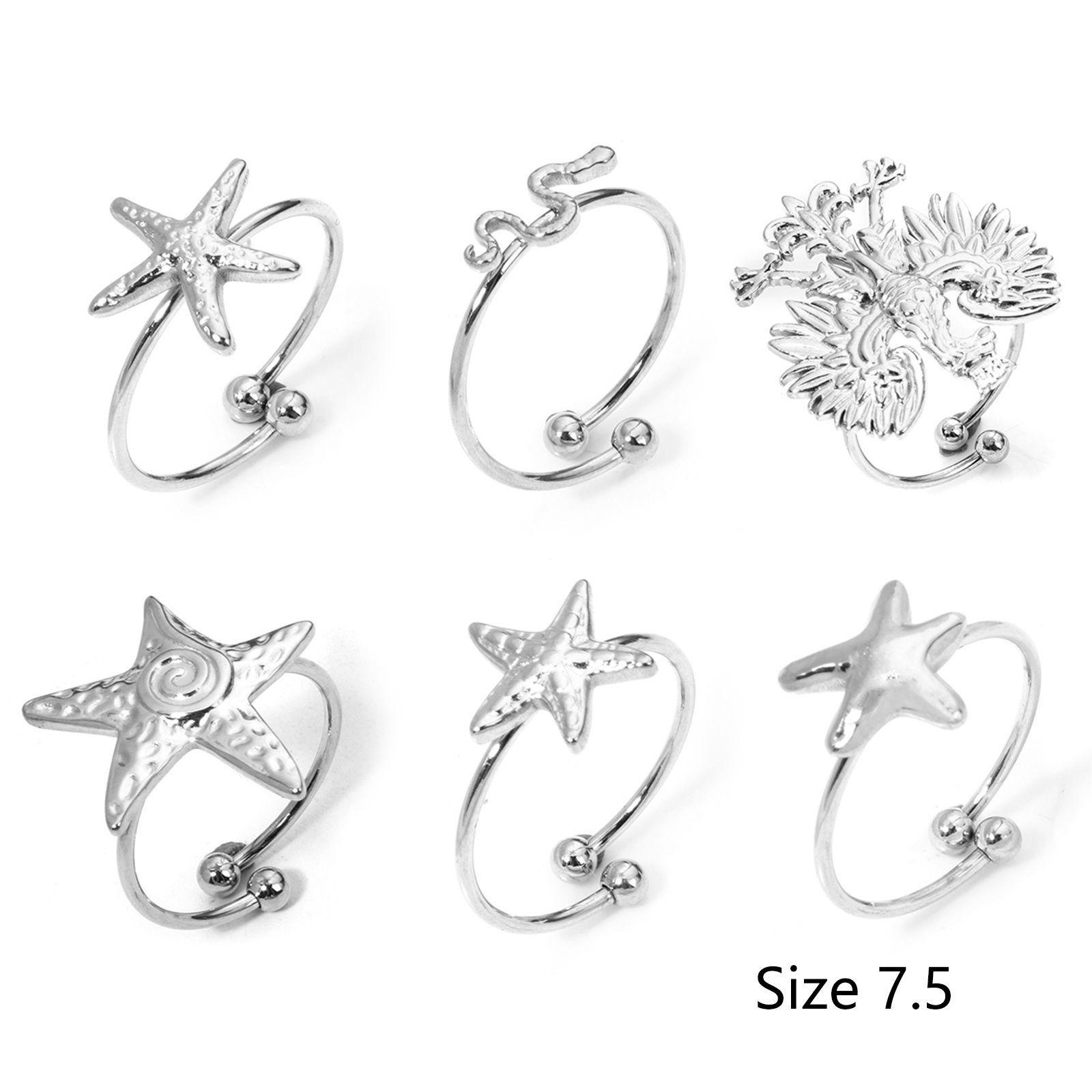 Изображение 1 ШТ 304 Нержавеющая Сталь Открытые Регулируемые Кольца Серебряный Тон 17.7мм(Американский Размер 7.5)