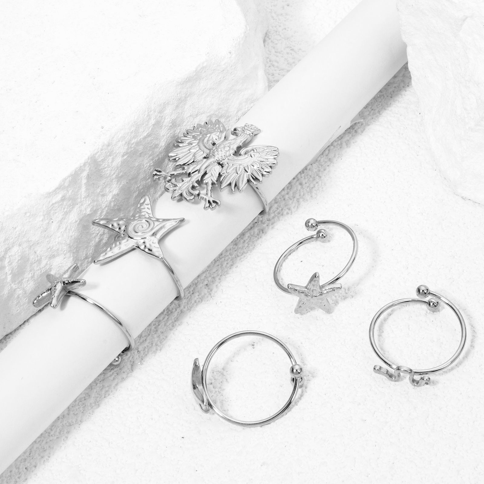 Изображение 1 ШТ 304 Нержавеющая Сталь Открытые Регулируемые Кольца Серебряный Тон 17.7мм(Американский Размер 7.5)