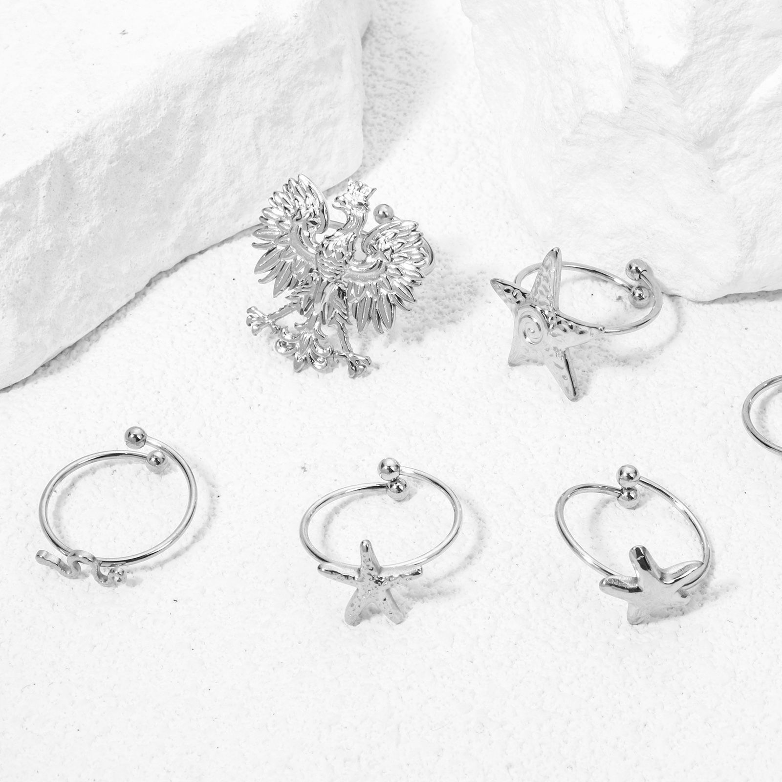 Изображение 1 ШТ 304 Нержавеющая Сталь Открытые Регулируемые Кольца Серебряный Тон 17.7мм(Американский Размер 7.5)