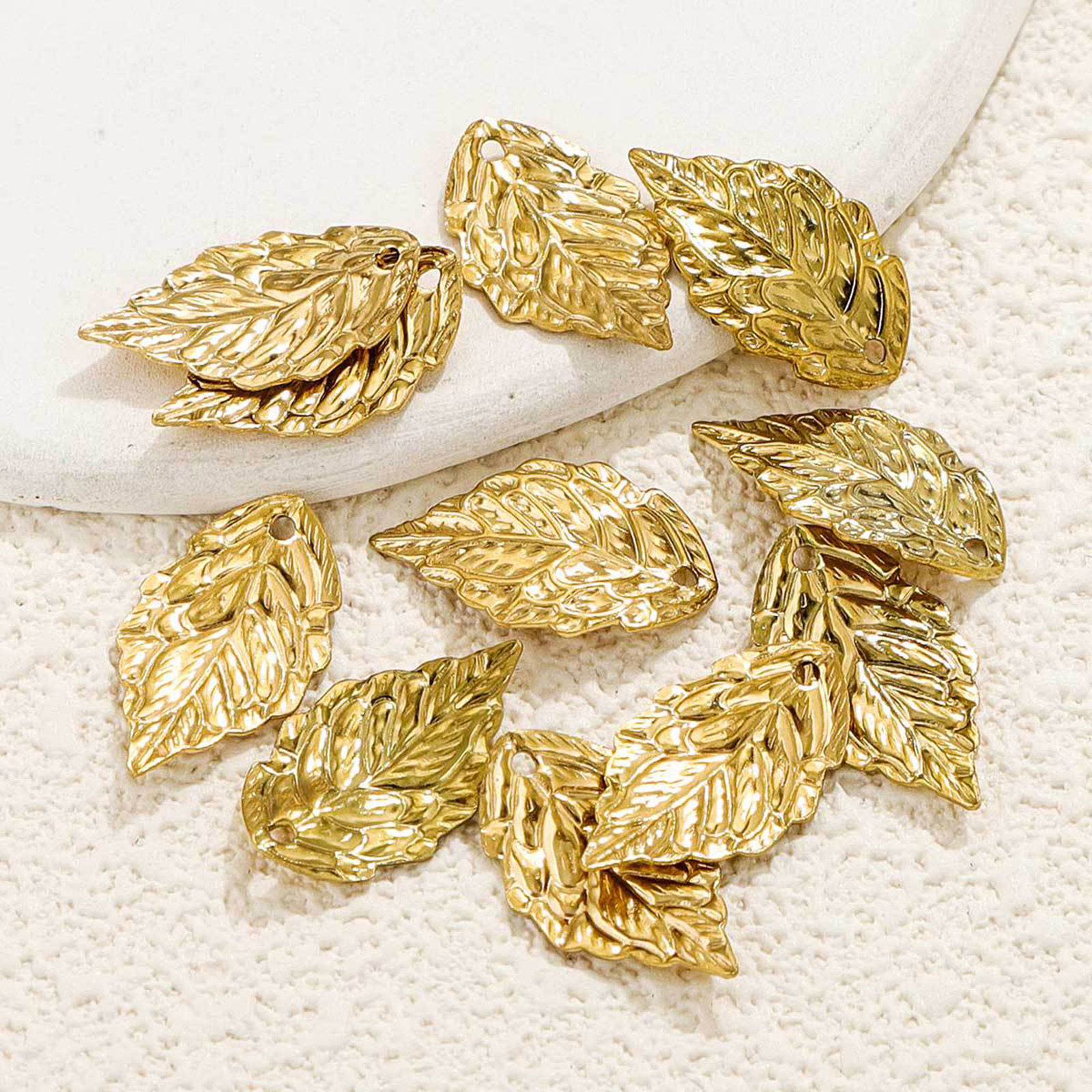 Bild von 10 Stück 304 Edelstahl Charms Blätter