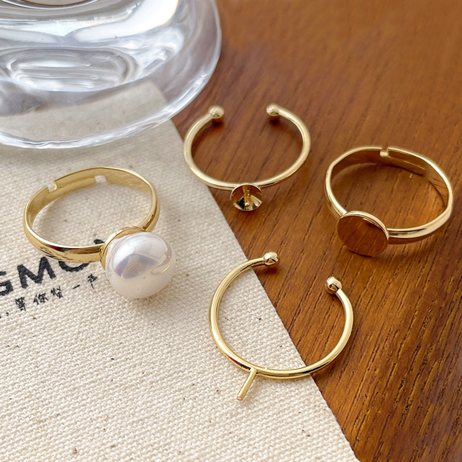 Picture of Hypoallergenic Brass Simple Open Semi Mount Ring For DIY Pearl Setting Multicolor